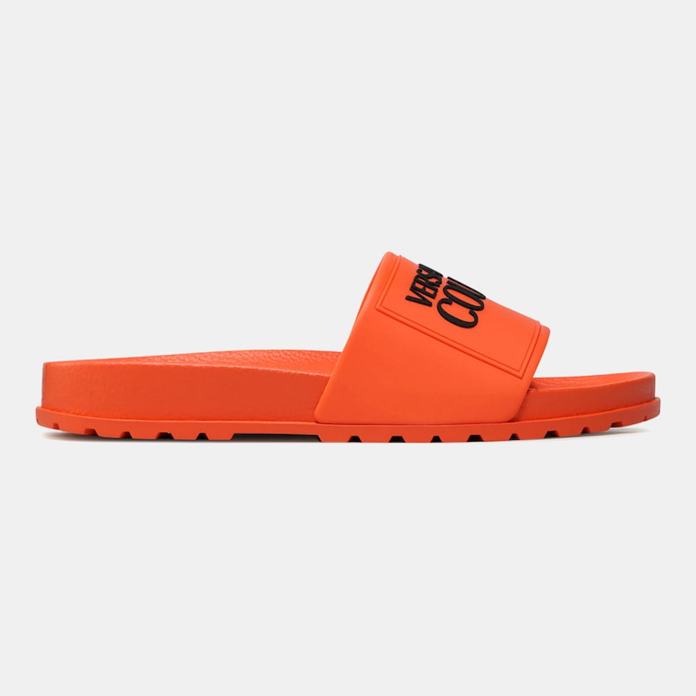 Versace Chinelos Slippers 71ya3sq2 Orange Laranja Shot12