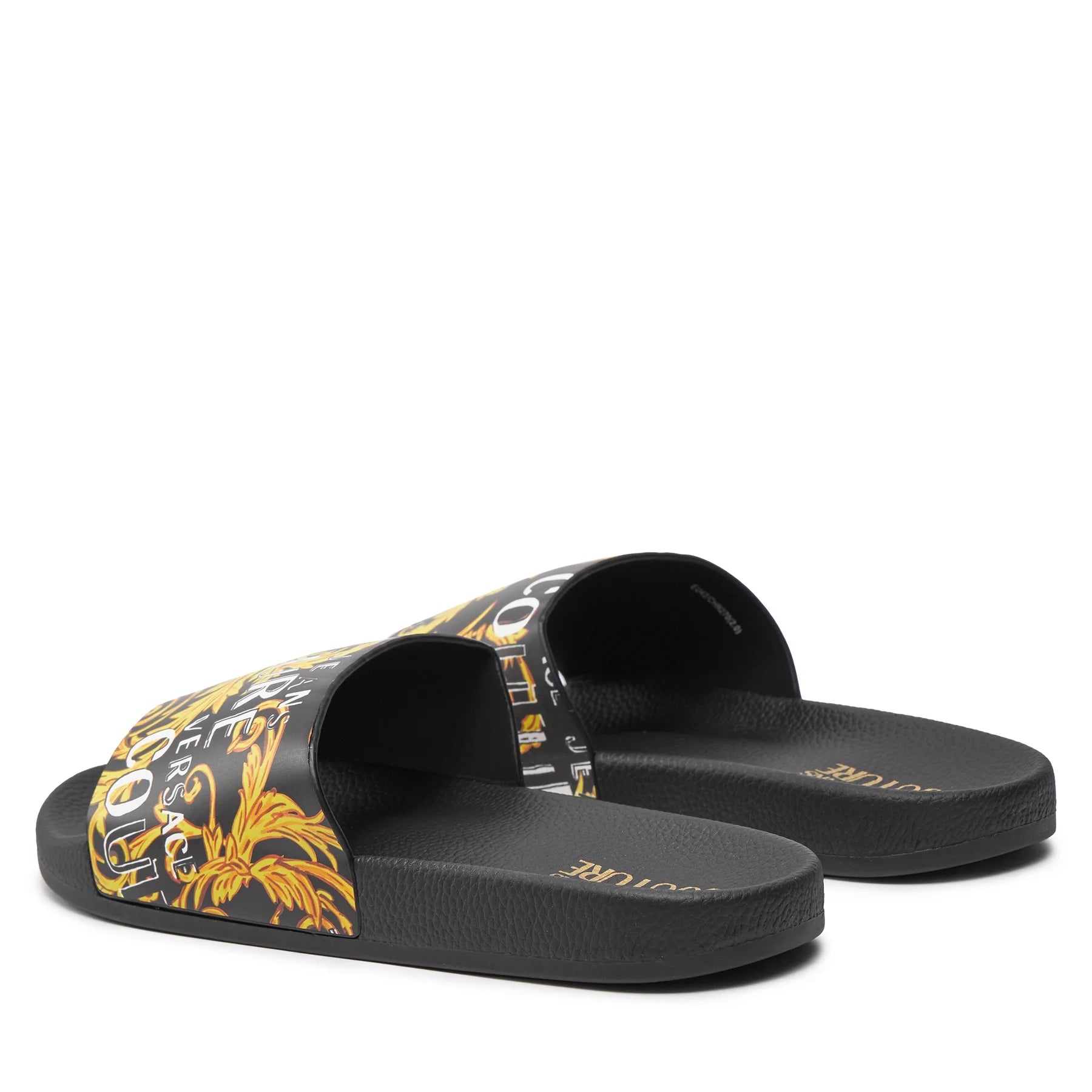 Versace Chinelos Slippers 76ya3sq4 Blk Gold Preto Ouro_shot2