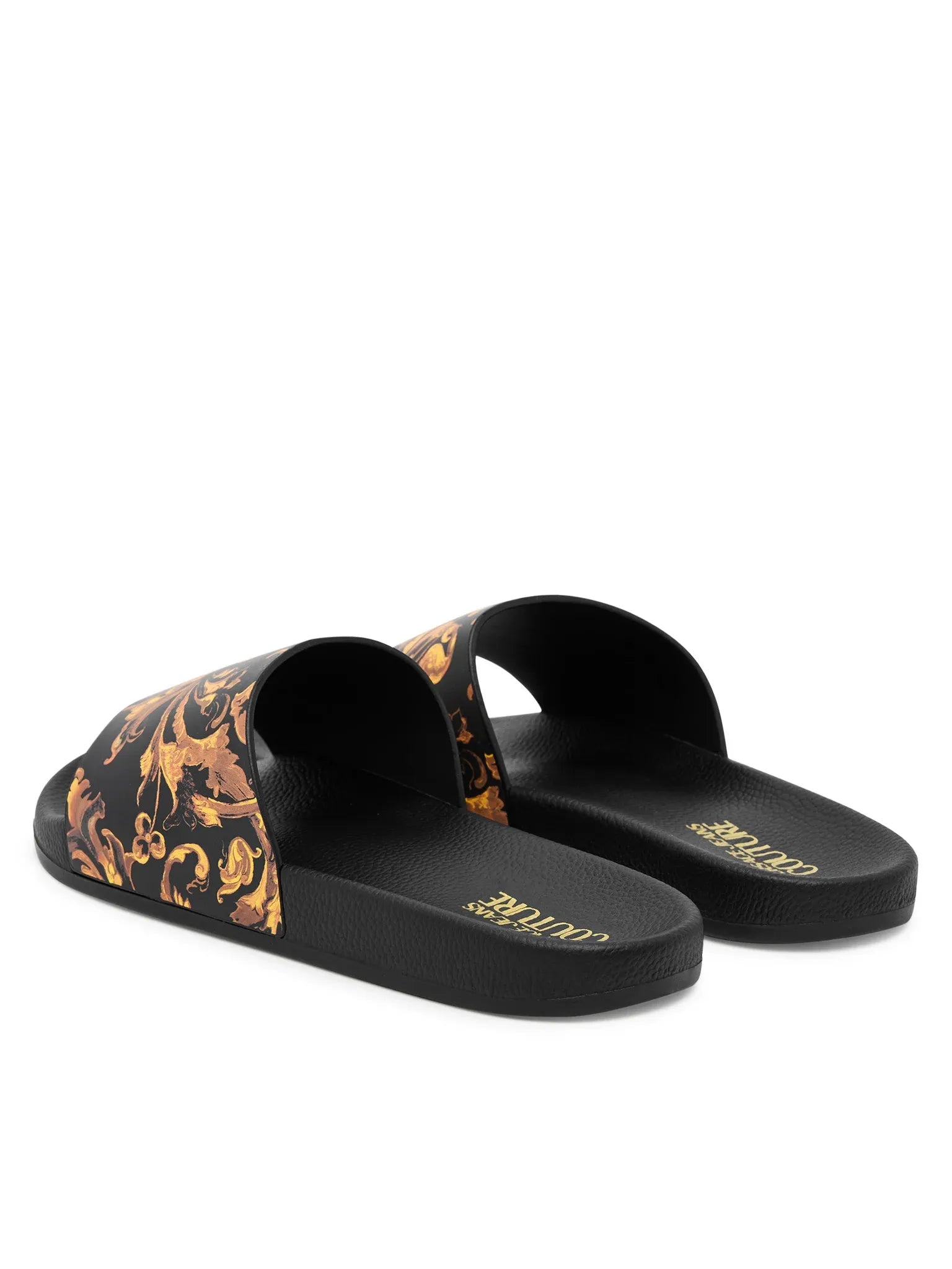 Versace Chinelos Slippers 79ya3sq4 Blk Gold Preto Ouro_shot3