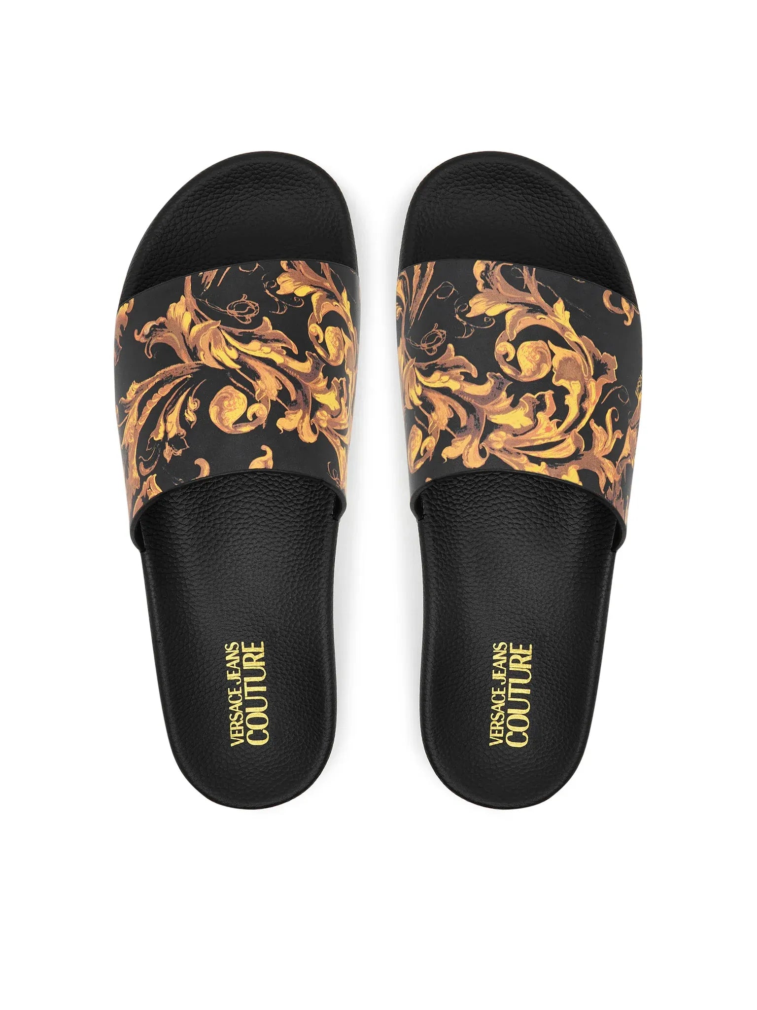 Versace Chinelos Slippers 79ya3sq4 Blk Gold Preto Ouro_shot5