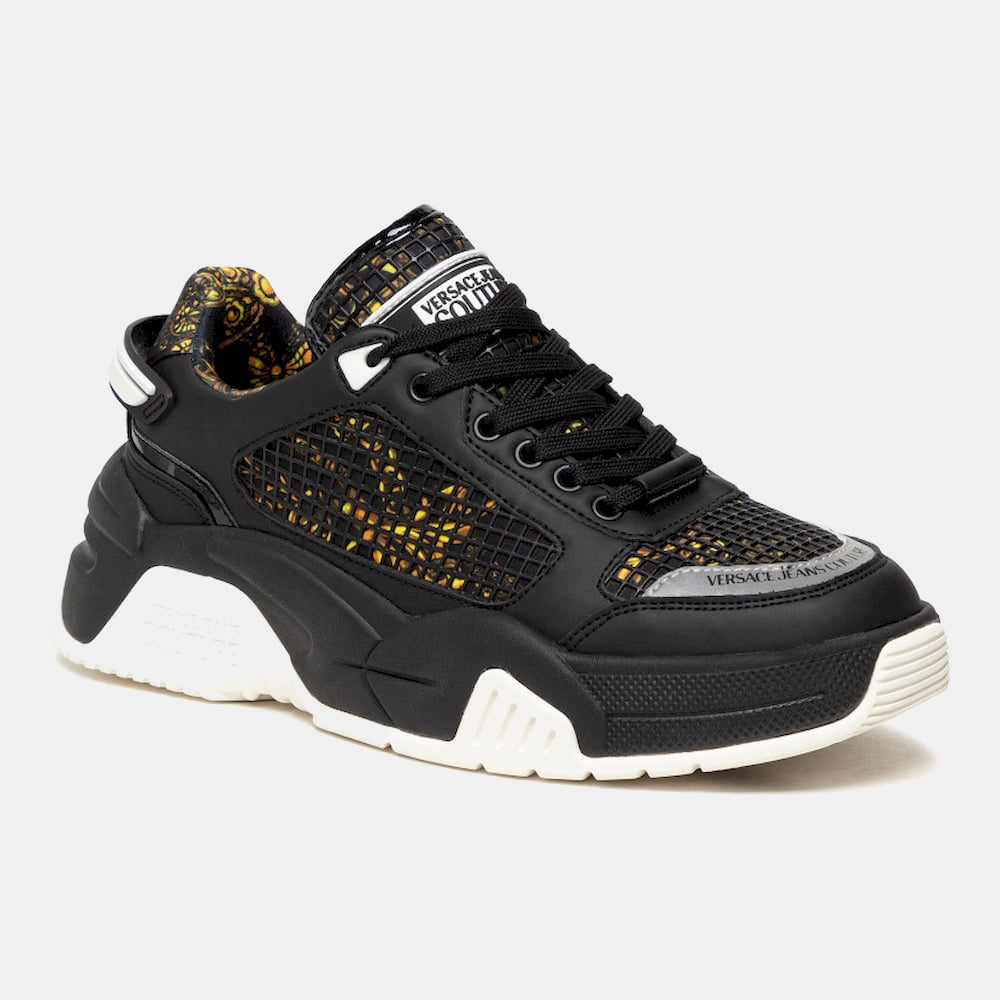 Versace Sapatilhas Sneakers Shoes 71ya3sf9 Blk Gold Preto Ouro Shot10 Resultado