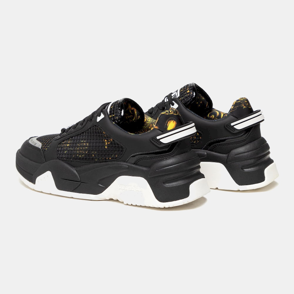 Versace Sapatilhas Sneakers Shoes 71ya3sf9 Blk Gold Preto Ouro Shot12 Resultado