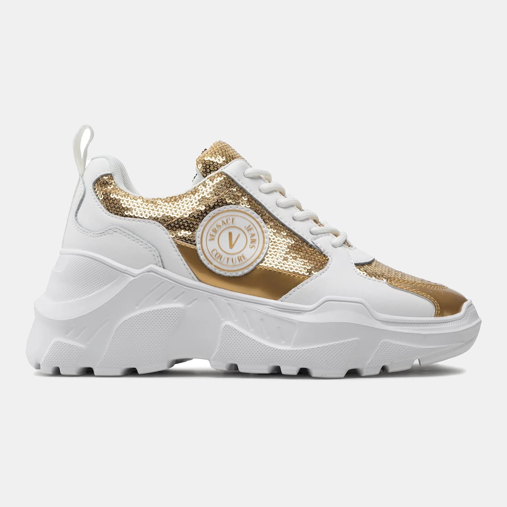 Versace Sapatilhas Sneakers Shoes 73va3sc7 Whi Gold Branco Dourado Shot1