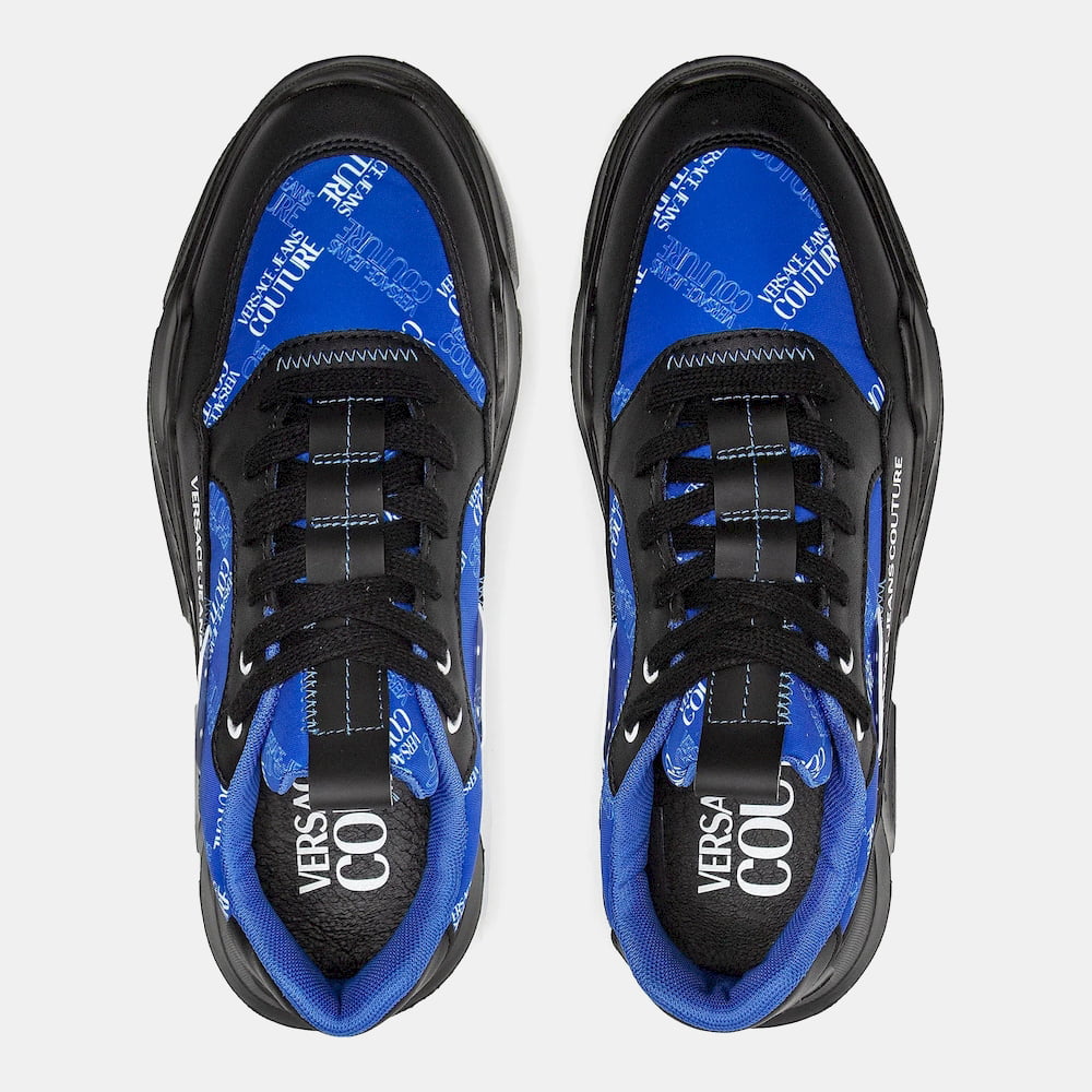 Versace Sapatilhas Sneakers Shoes 73ya3sca Blue Black Azul Preto Shot4