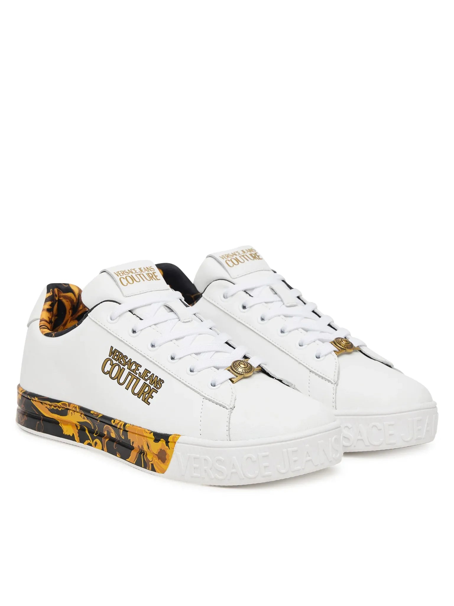 Versace Sapatilhas Sneakers Shoes 79va3skl Whi Gold Branco Dourado_shot3