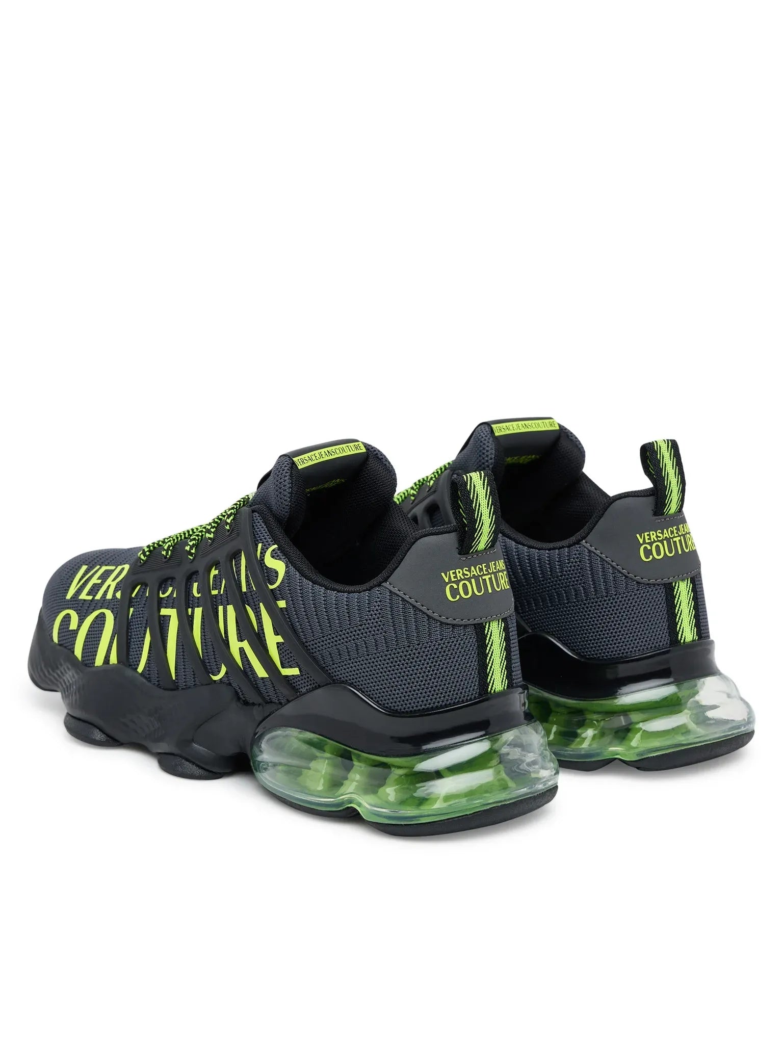 Versace Sapatilhas Sneakers Shoes 79ya3su1 Blk Green Preto Verde_shot3