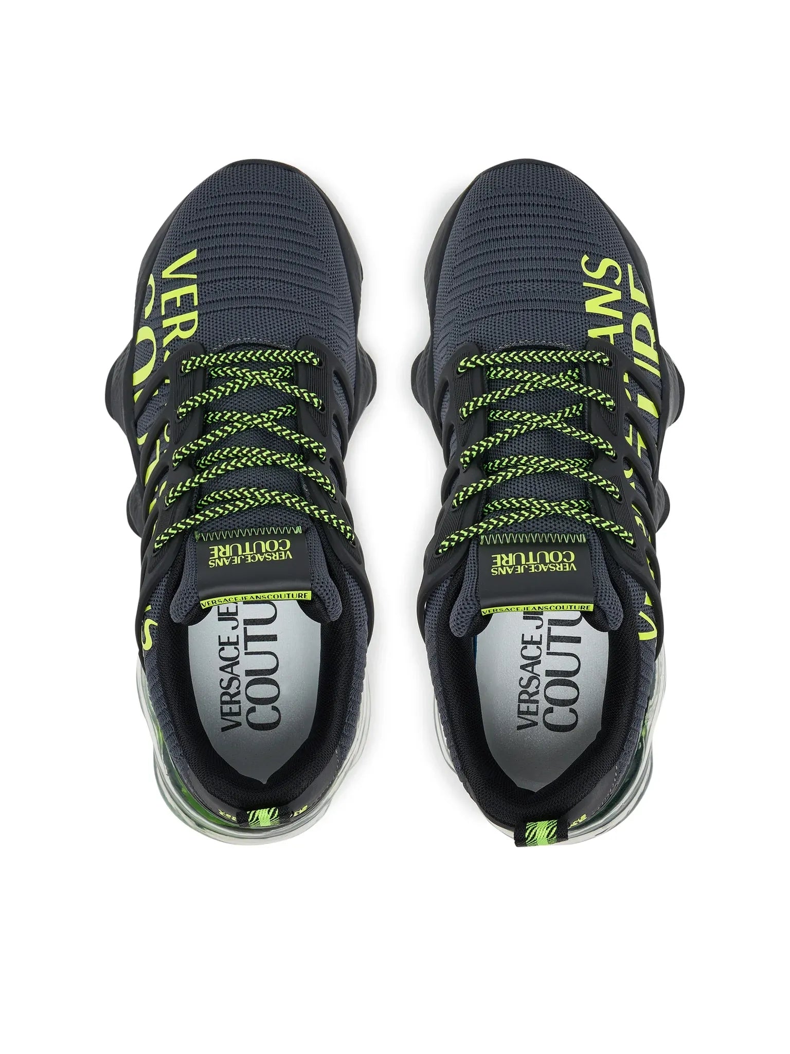 Versace Sapatilhas Sneakers Shoes 79ya3su1 Blk Green Preto Verde_shot5