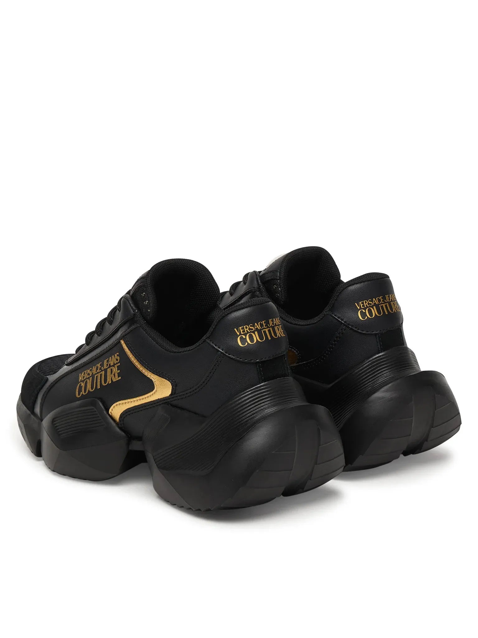 Versace Sapatilhas Sneakers Shoes 80va3su3 Blk Gold Preto Ouro_shot4