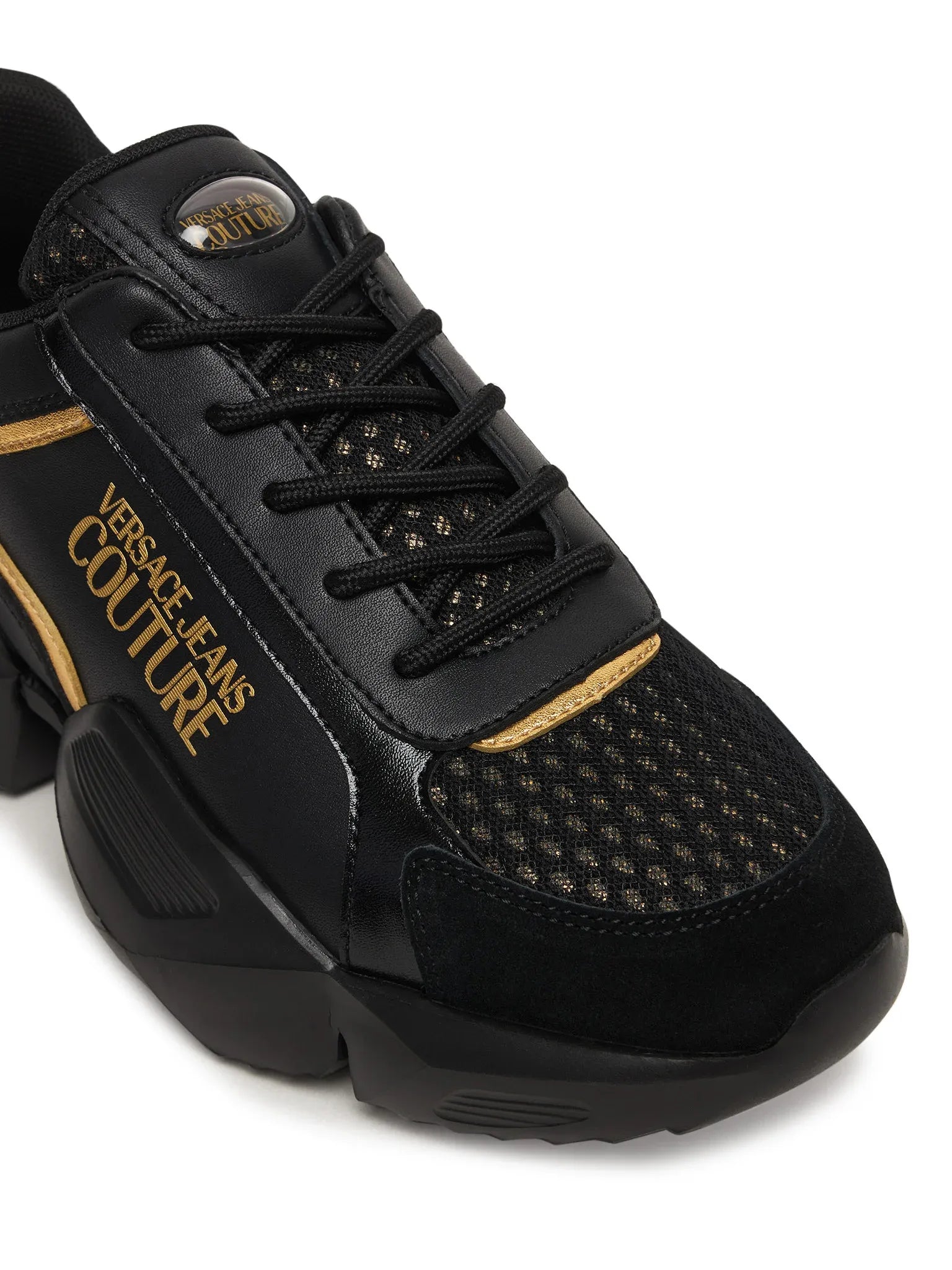 Versace Sapatilhas Sneakers Shoes 80va3su3 Blk Gold Preto Ouro_shot7
