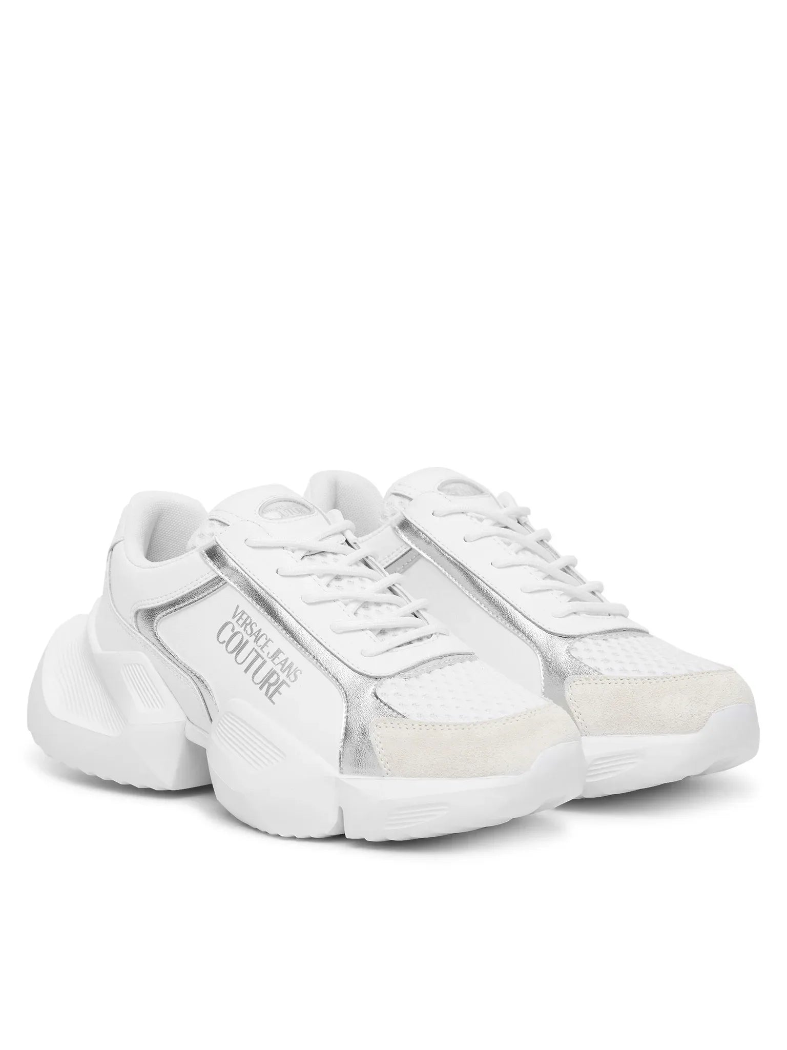Versace Sapatilhas Sneakers Shoes 80va3su3 Whi Silver Branco Prateado_shot3