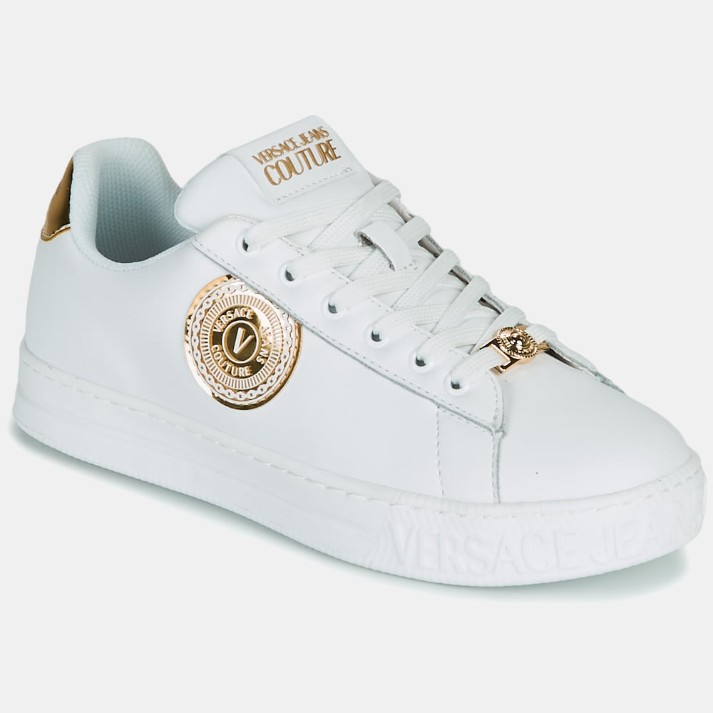 Versace Sapatilhas Sneakers Shoes E0vwask6 Whi Gold Branco Dourado Shot1