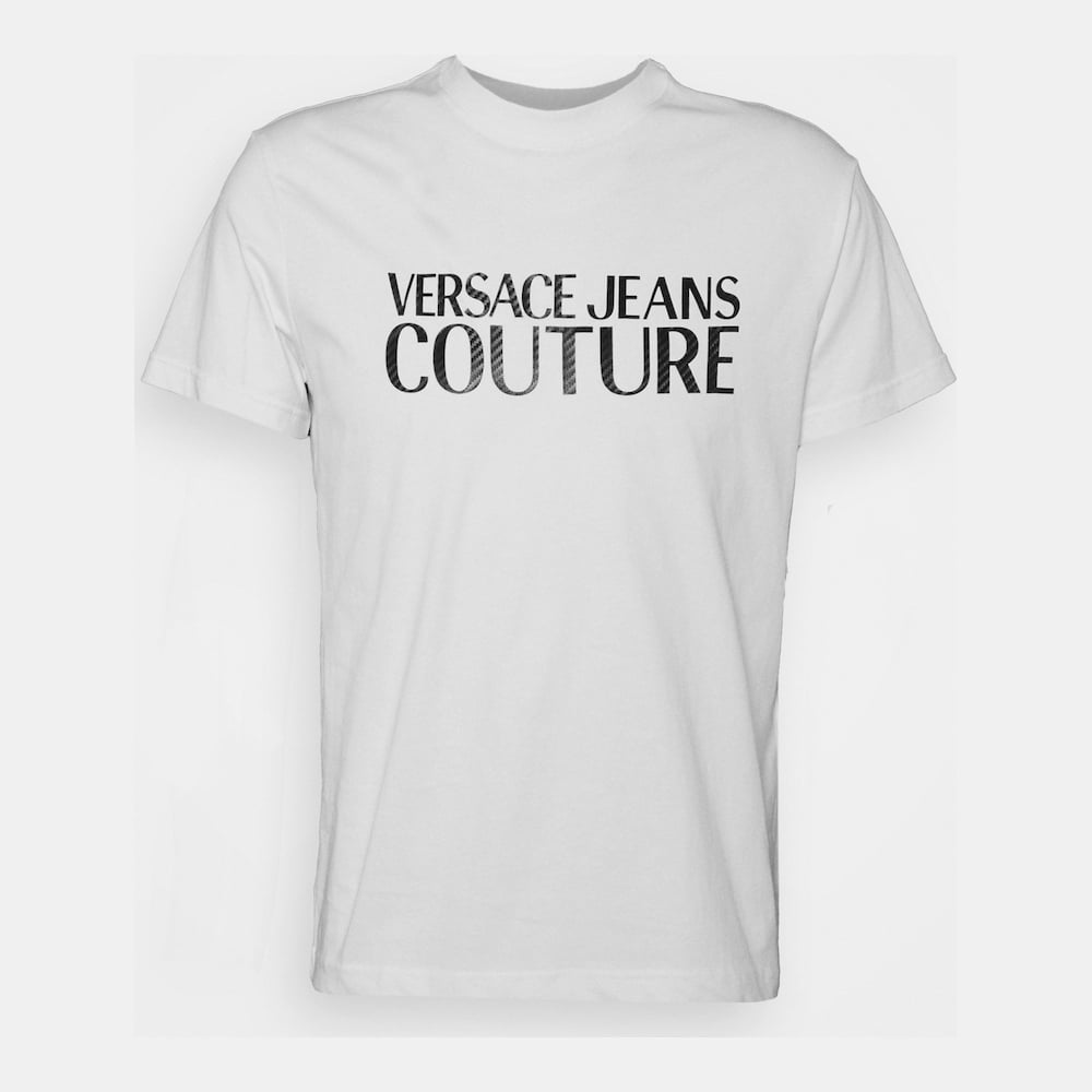 Versace T Shirt 72gaht02 Cj00t White Blk Branco Preto Shot6