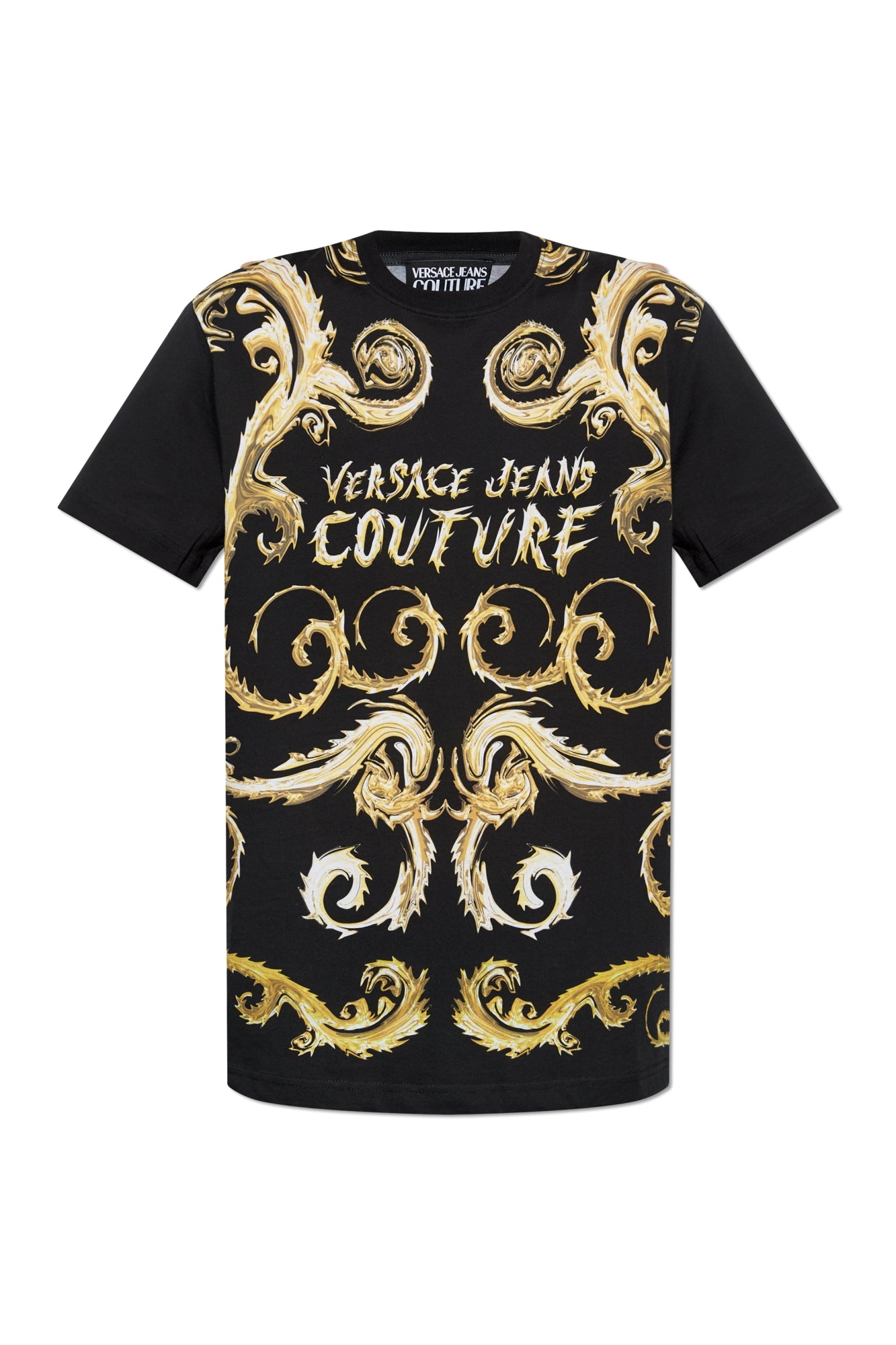 Versace T Shirt 77gah6sc Blk Gold Preto Ouro_shot1