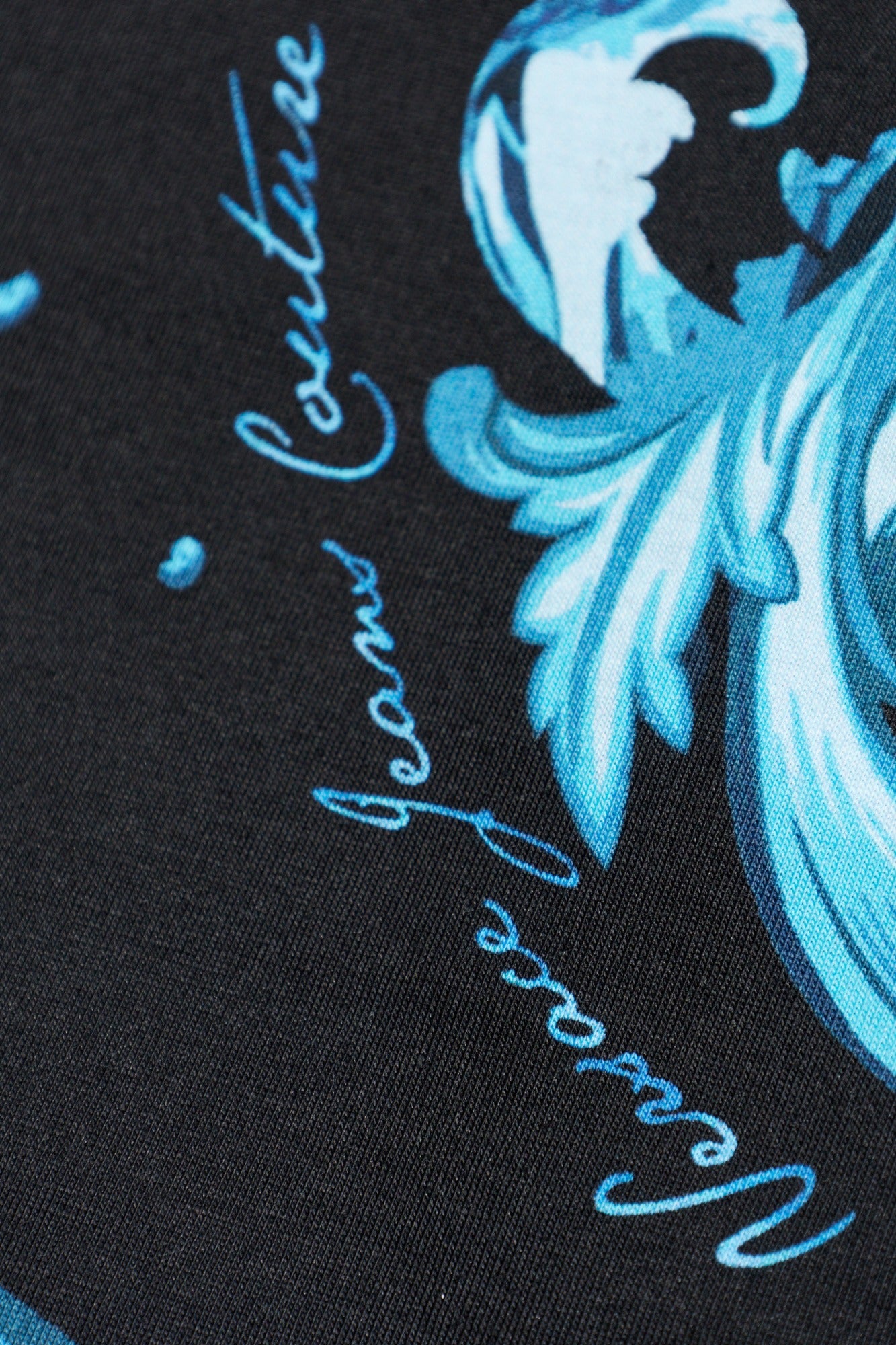 Versace T Shirt 80gah6s0 Black Blue Preto Azul_shot5