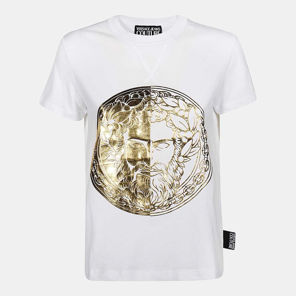 Versace T Shirt B2hva7g0 Whi Gold Branco Dourado Shot10