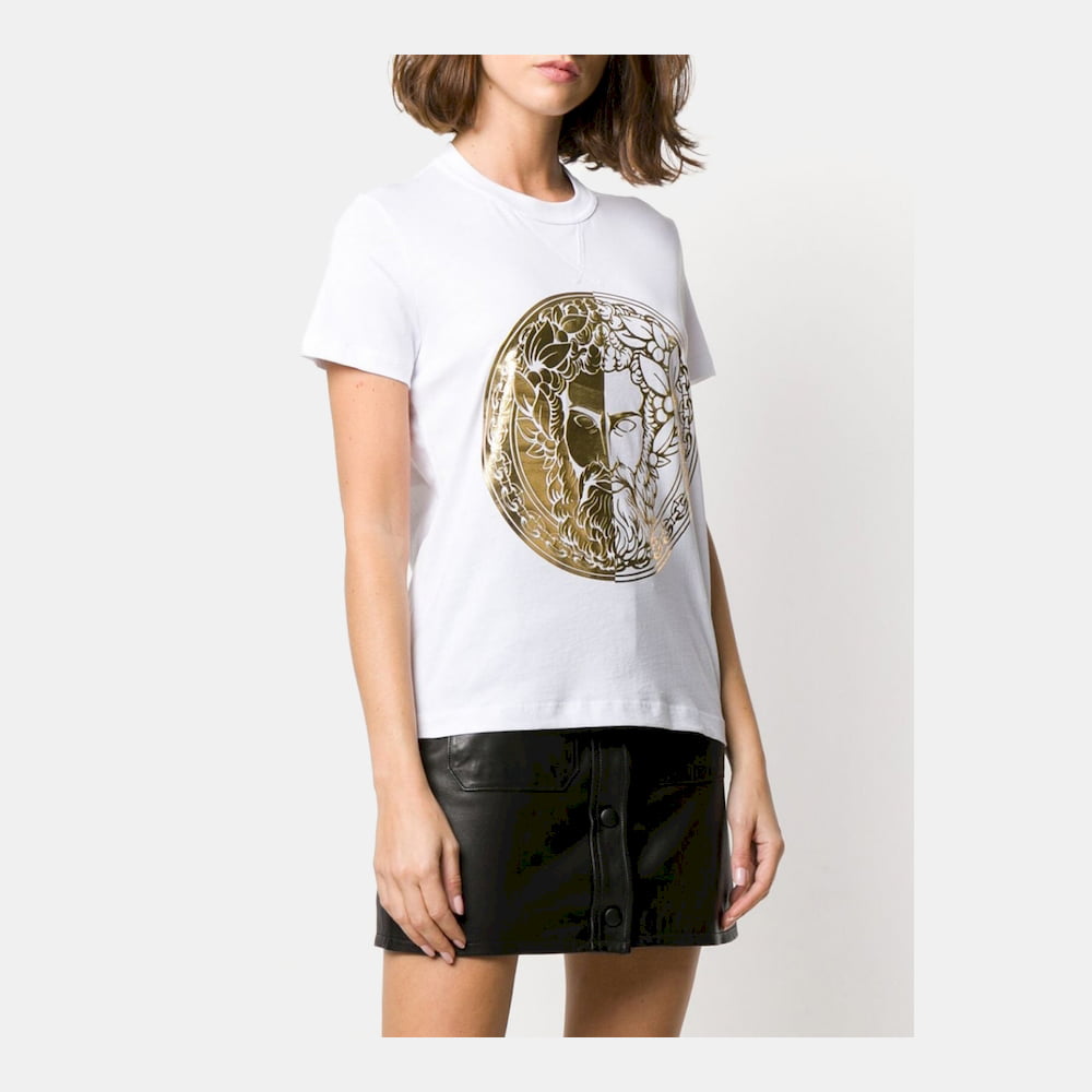 Versace T Shirt B2hva7g0 Whi Gold Branco Dourado Shot2