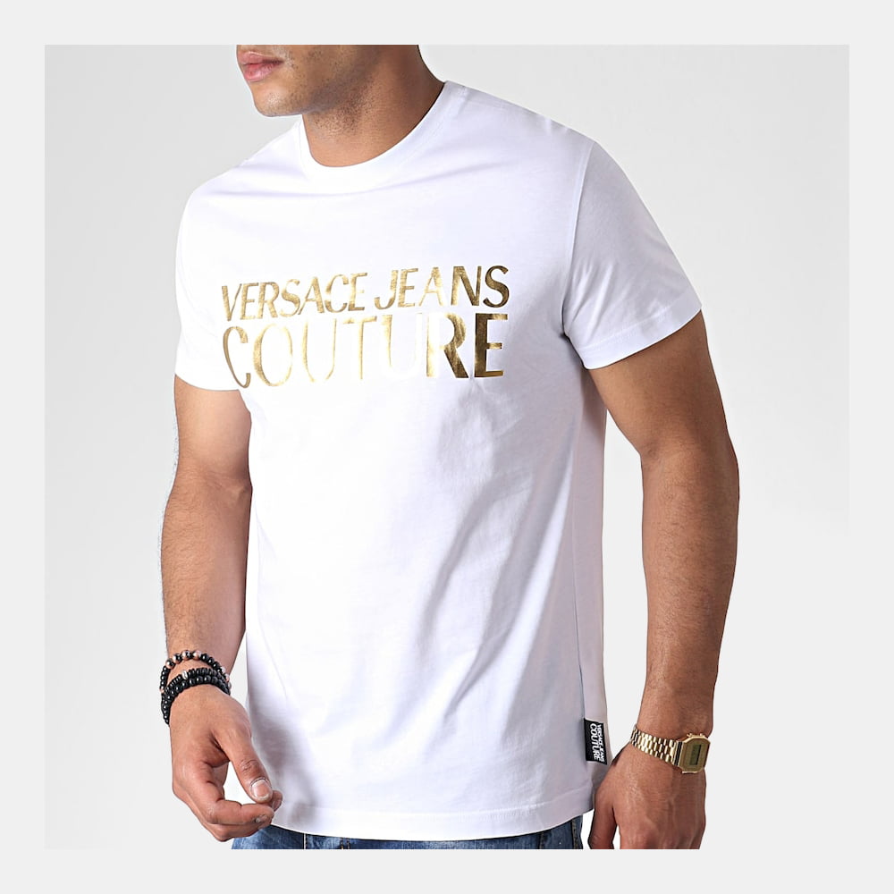 Versace T Shirt B3gua7tr Whi Gold Branco Dourado Shot4