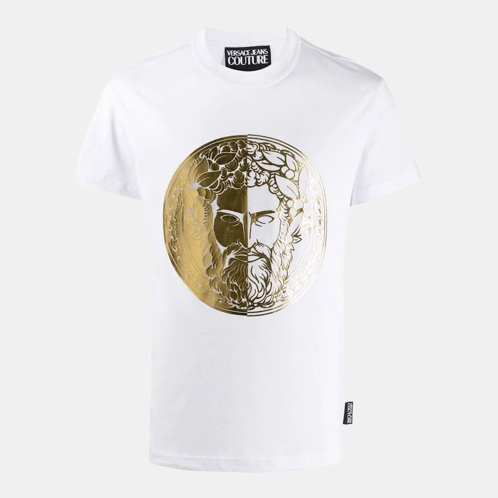 Versace T Shirt B3gva7ge Whi Gold Branco Dourado Shot2