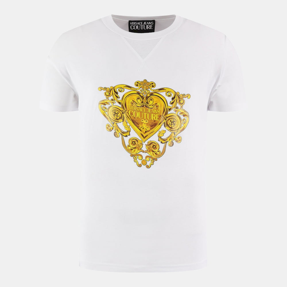 Versace T Shirt B3gvb7ea Whi Gold Branco Dourado Shot8