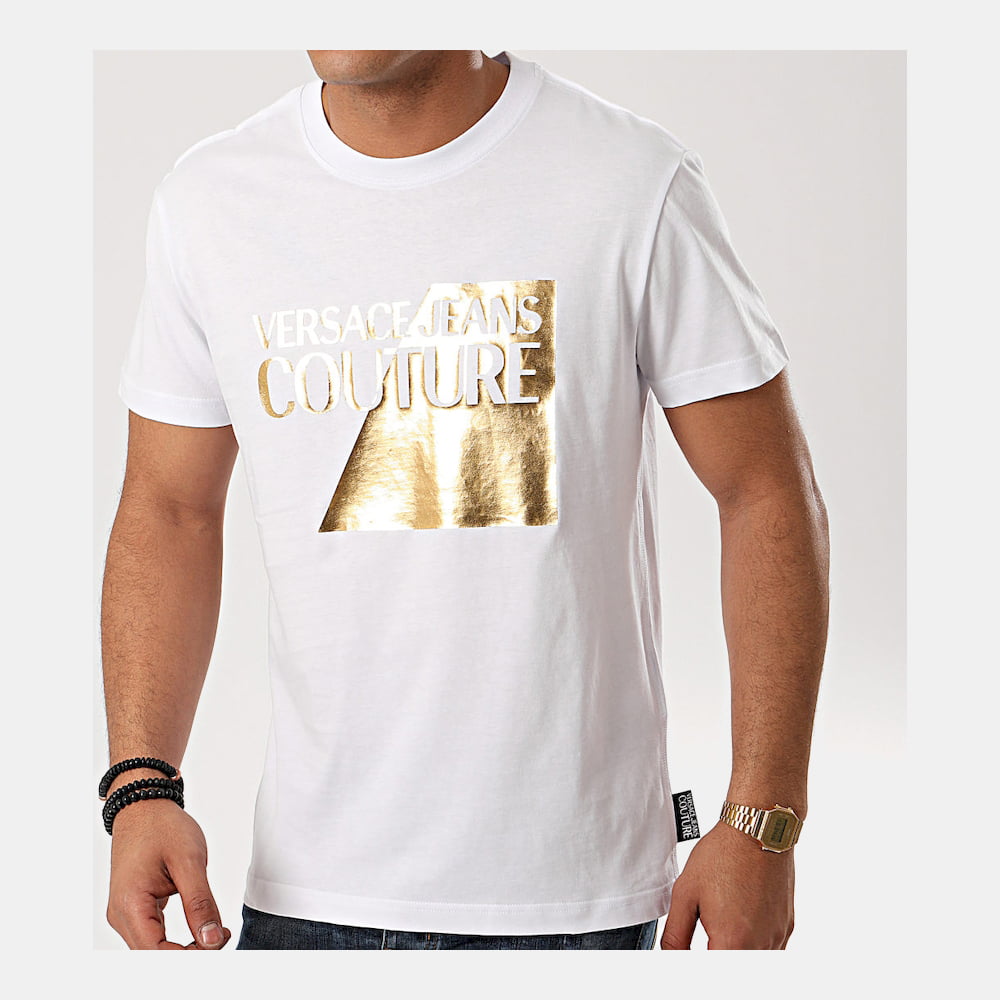 Versace T Shirt B3gvb7tp Whi Gold Branco Dourado Shot6