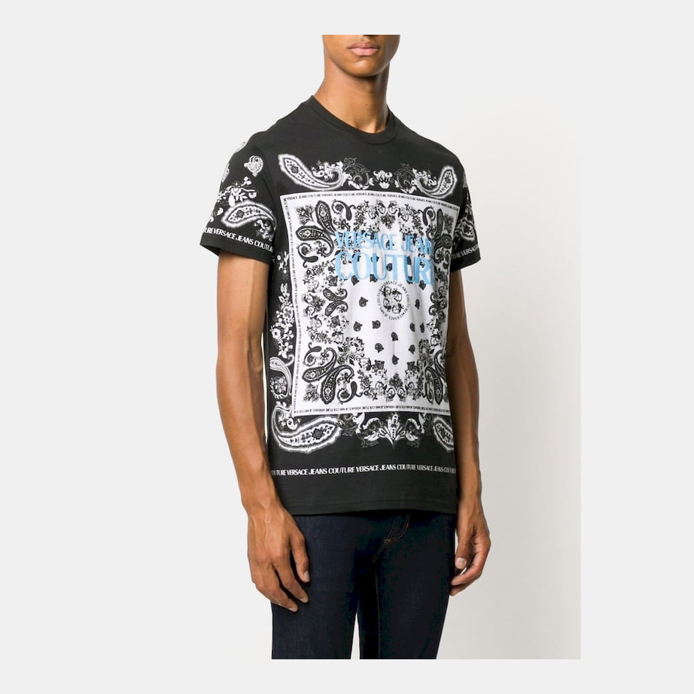 Versace T Shirt B3gza7ph Black Blue Preto Azul Shot2