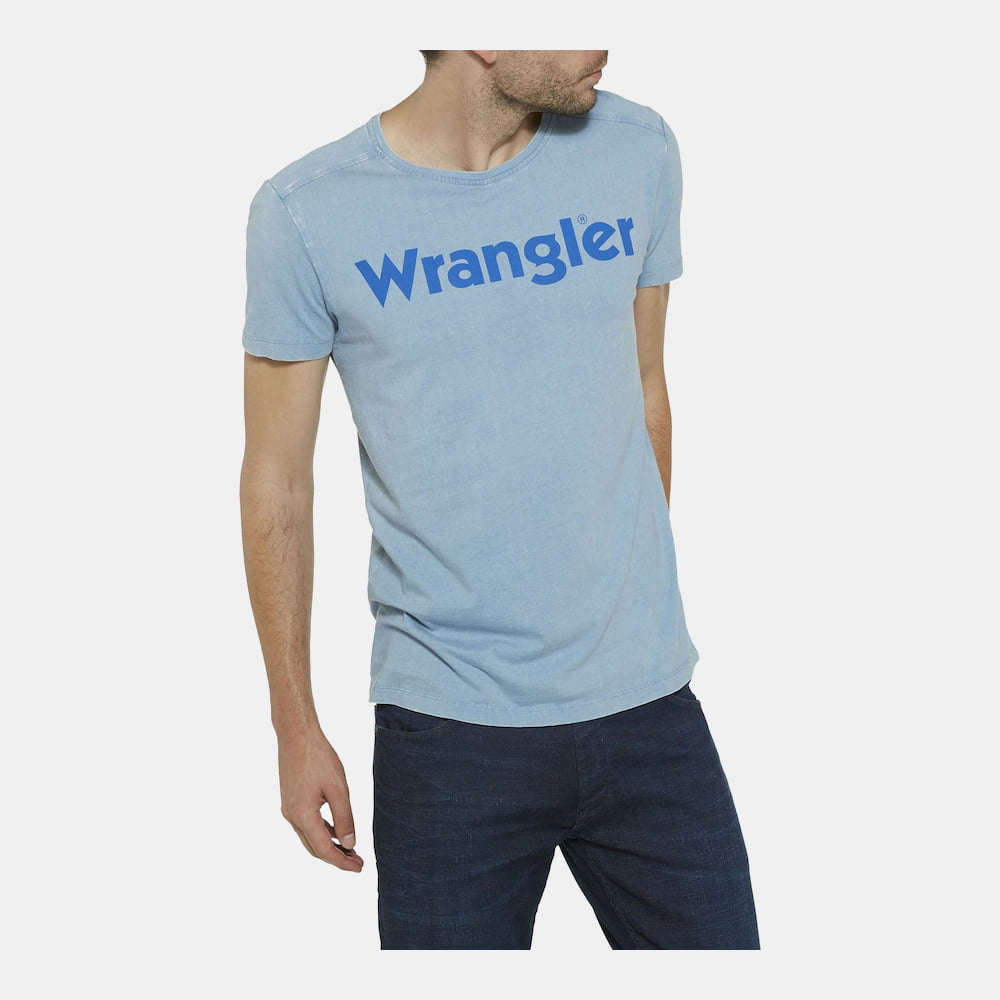 Wrangler T Shirt W7a64dm3e Lt Blue Azul Claro Shot2