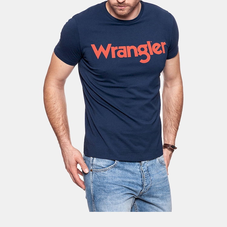 Wrangler T Shirt W7a86dxxx Navy Navy Shot4
