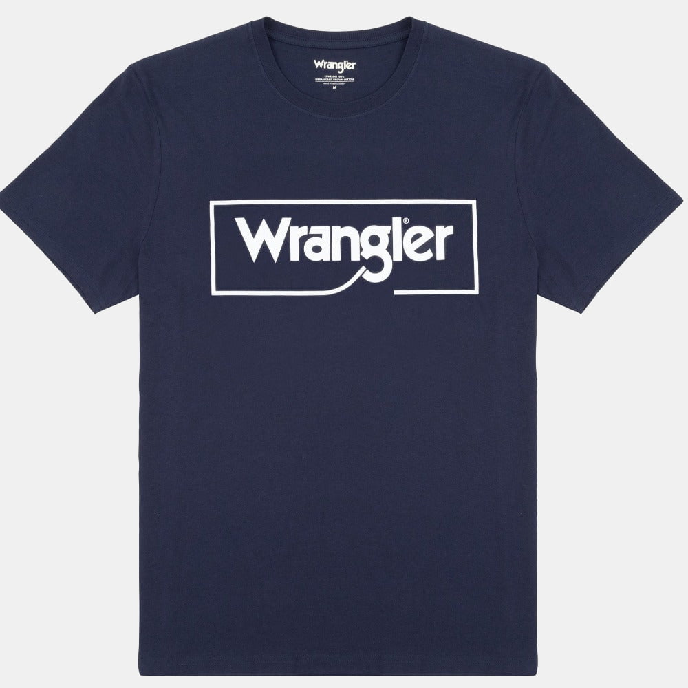 Wrangler T Shirt W7h3d3 Navy Navy Shot1