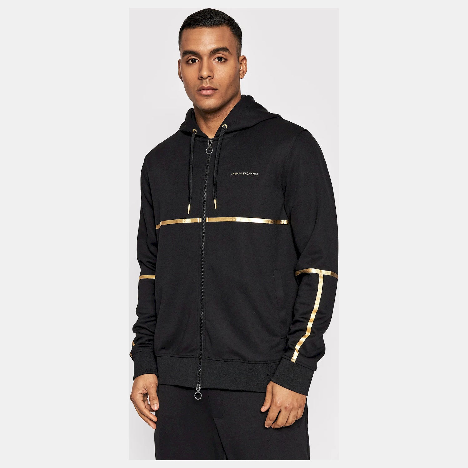 Armani Exchange Blusao Jackets 3lzmnb Z9n1z Blk Gold Preto Ouro_shot1