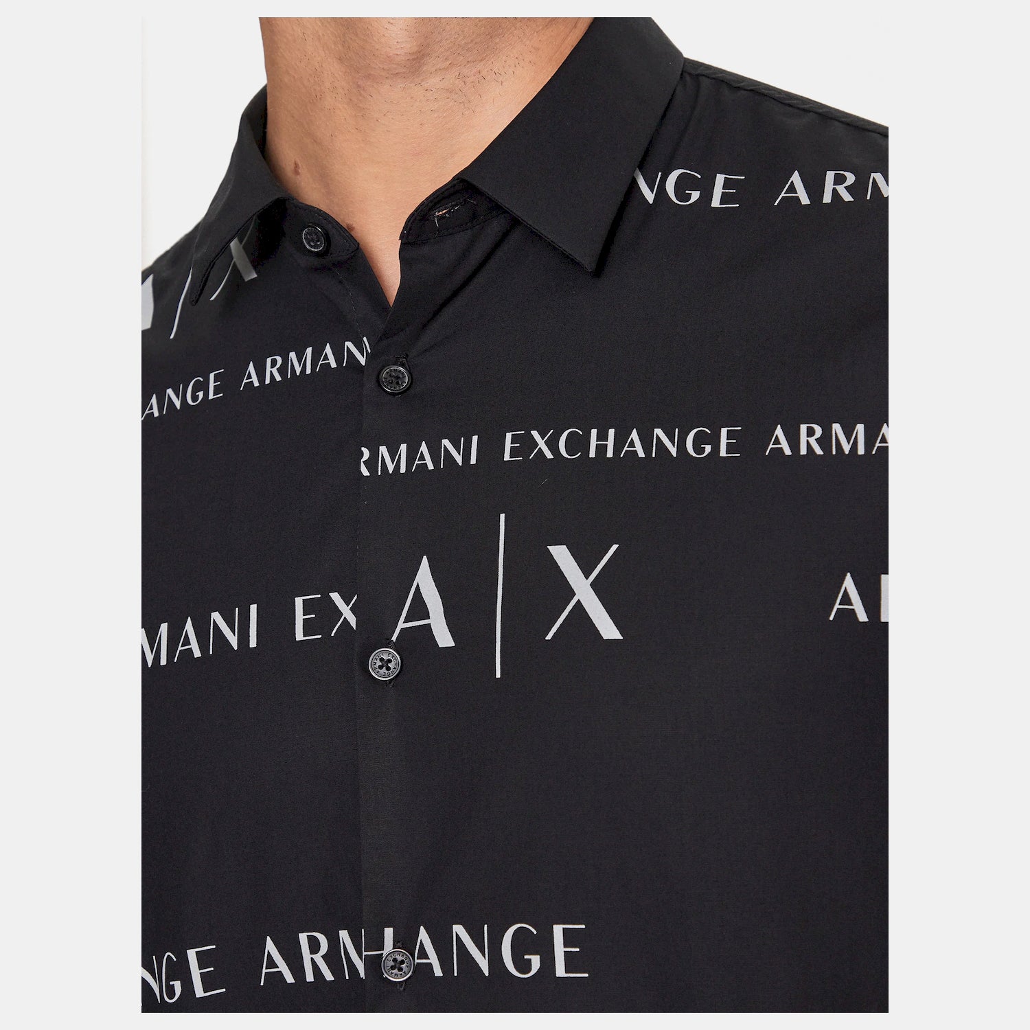 Armani Exchange Camisa  Shirt 6rzc17 Znxlz Black Preto_shot2