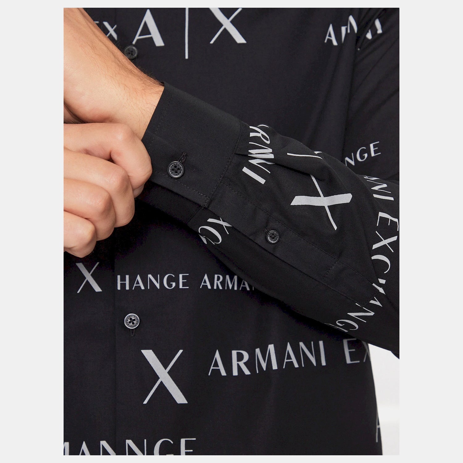 Armani Exchange Camisa  Shirt 6rzc17 Znxlz Black Preto_shot3
