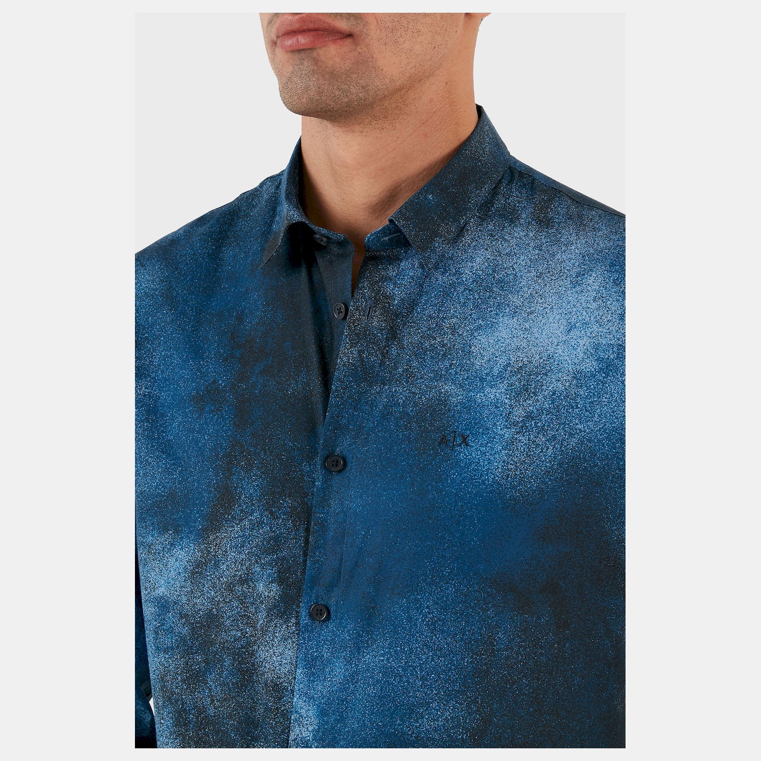 Armani Exchange Camisa  Shirt 6rzc30 Znxlz Blue Multi Azul Multicolor_shot2