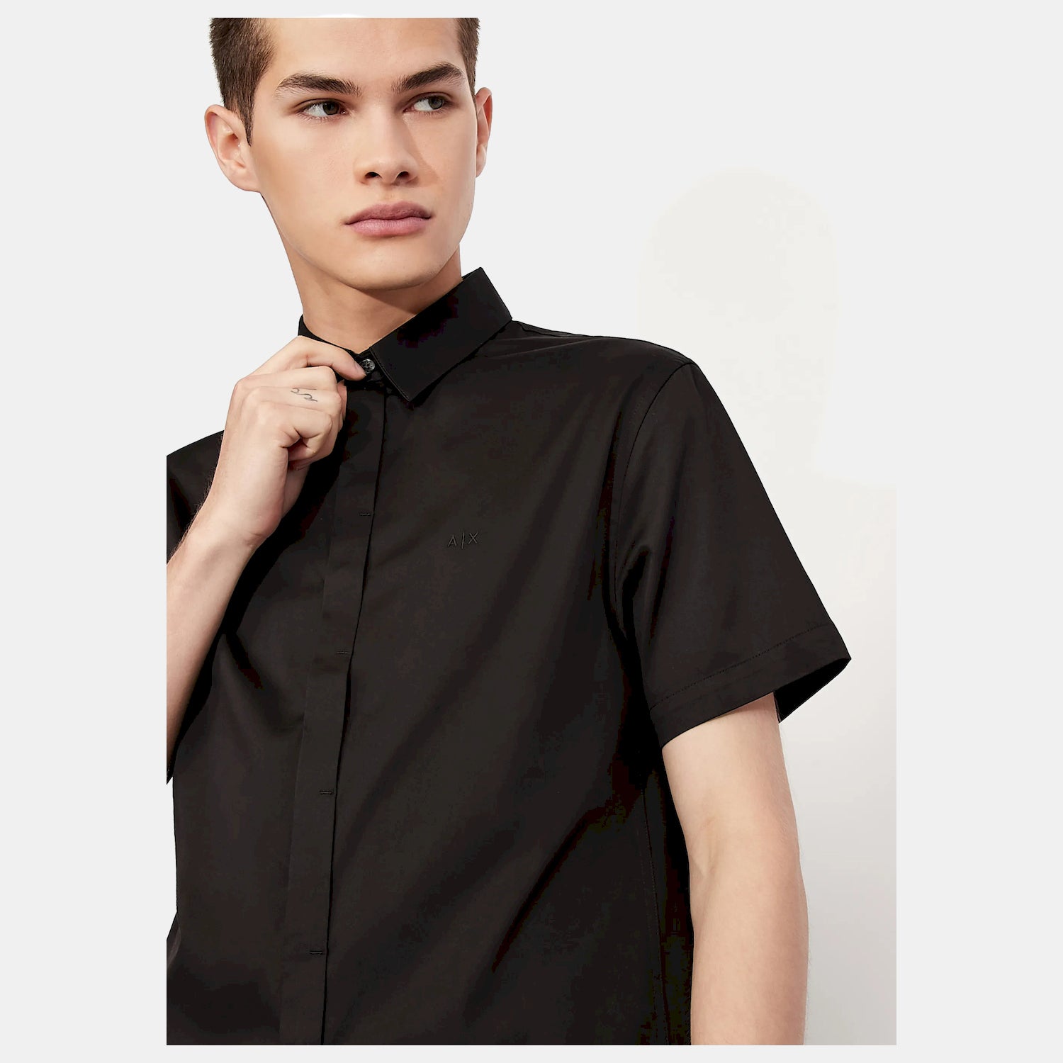 Armani Exchange Camisa  Shirt 8nzcbf Zn10z Black Preto_shot4