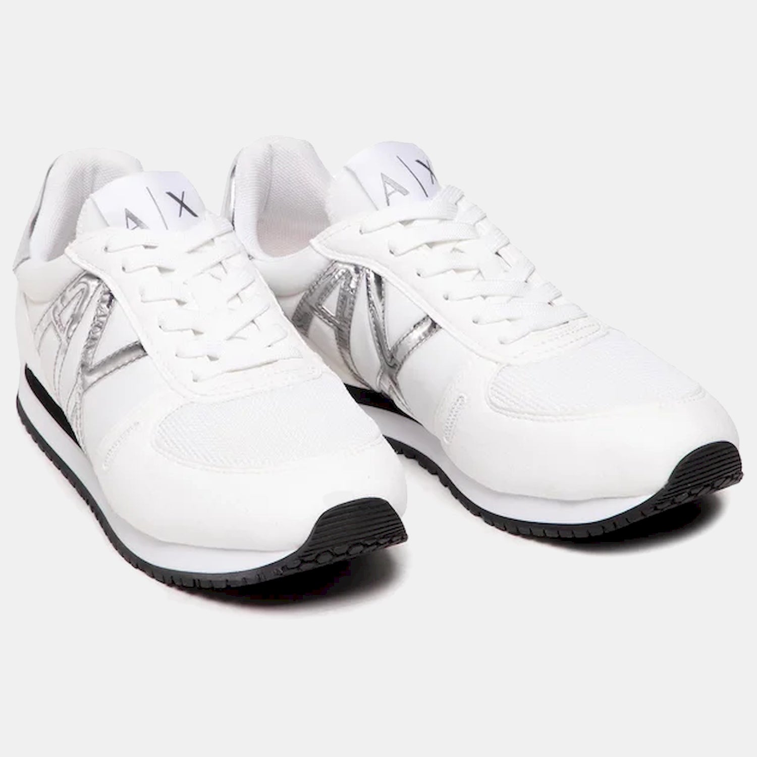 Armani Exchange Sapatilhas Sneakers Shoes Xdx031 Xcc62 Whi Silver Branco Prateado_shot2