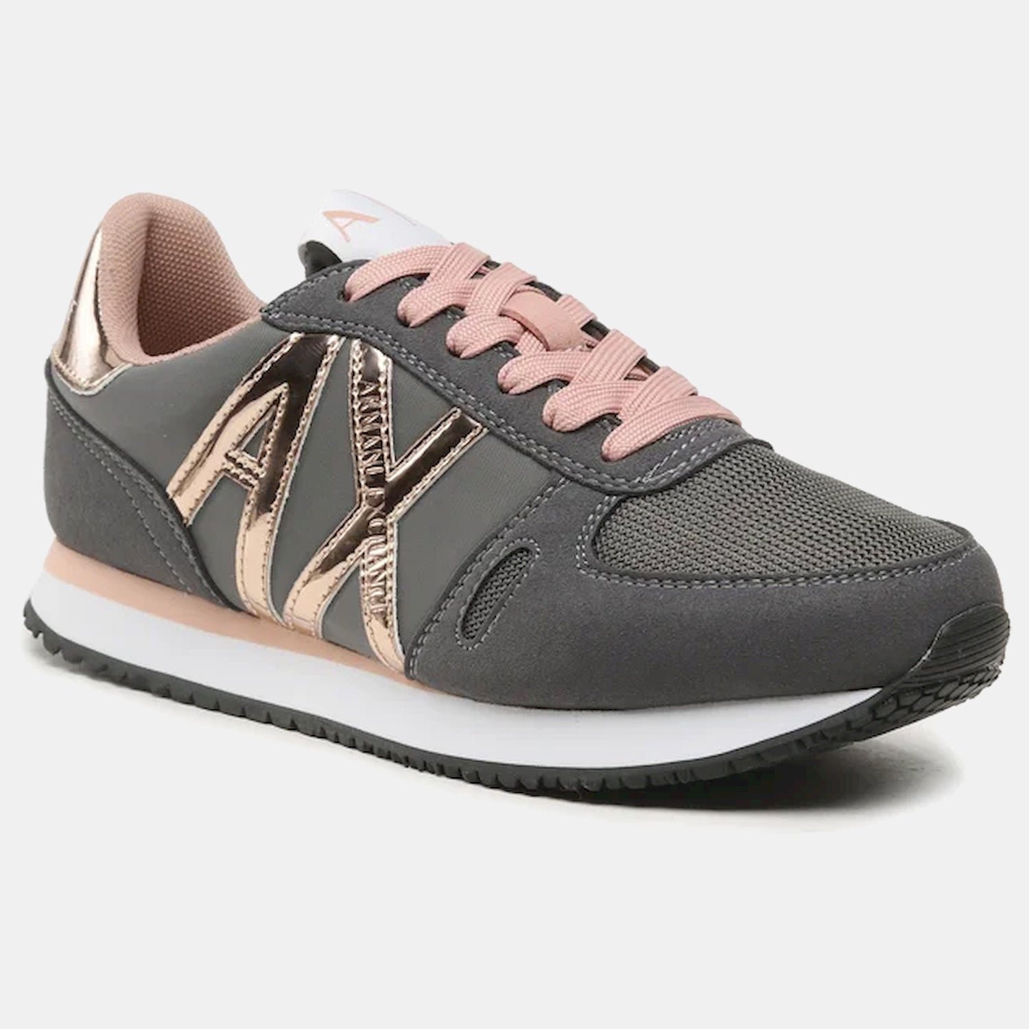 Armani Exchange Sapatilhas Sneakers Shoes Xdx031 Xv137 Grey Pink Cinza Rosa_shot2