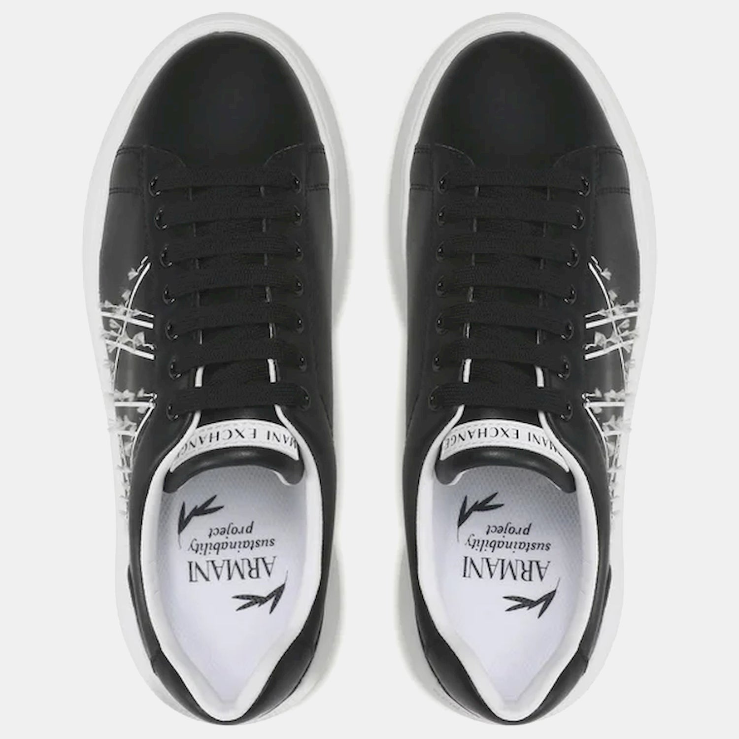 Armani Exchange Sapatilhas Sneakers Shoes Xdx107 Xv584 Blk White Preto Branco_shot4