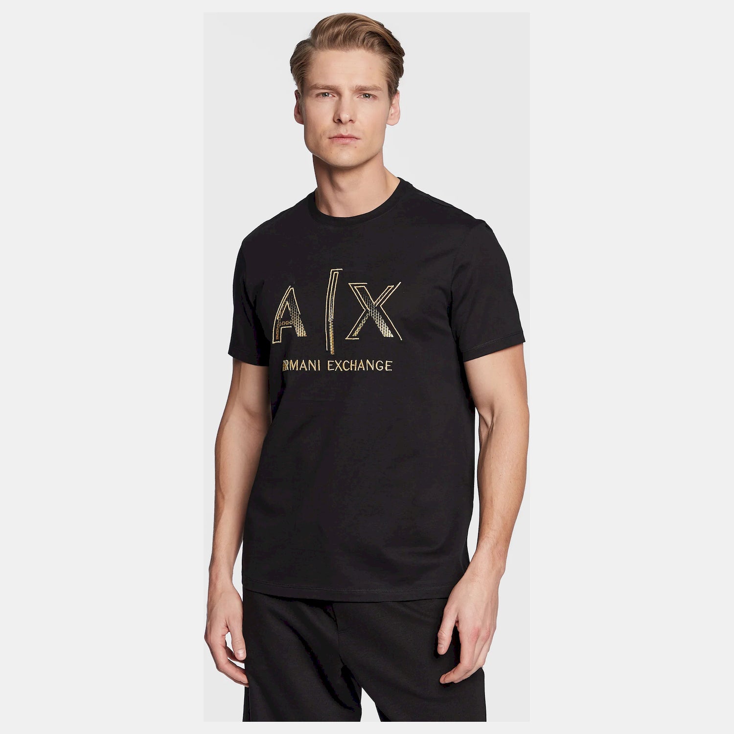 Armani Exchange T Shirt 3rztrc Zj9az Blk Gold Preto Ouro_shot3