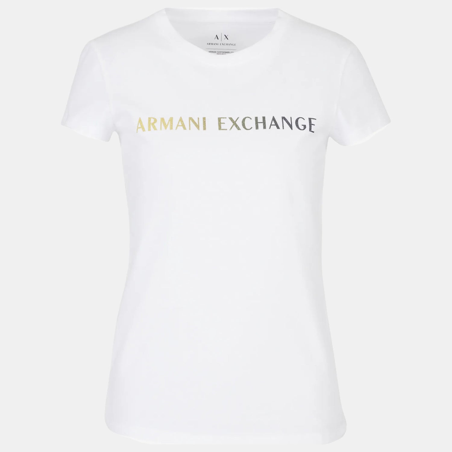 Armani Exchange T Shirt 6lyt13 Yj8qz Whi Gold Branco Dourado_shot3