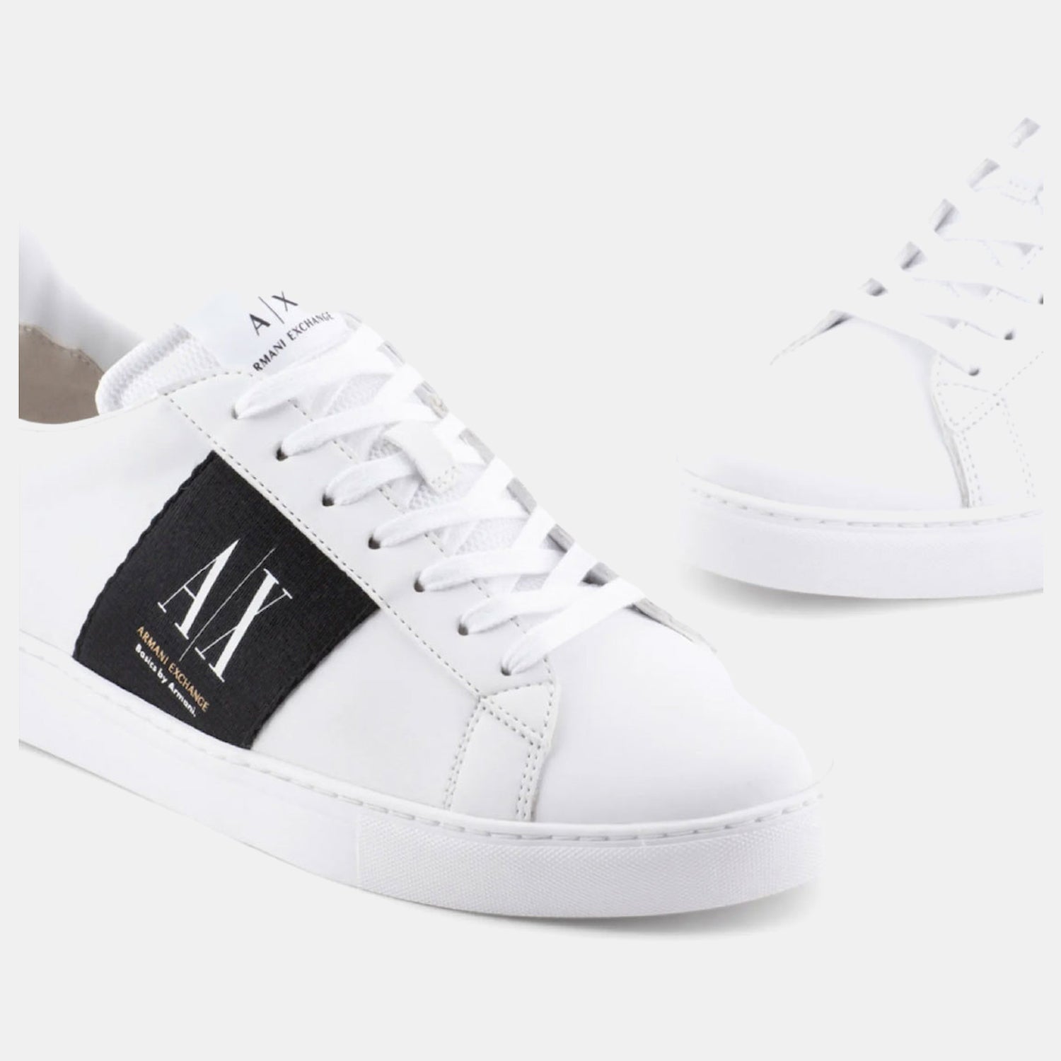 Armani Sapatilhas Sneakers Shoes Xux173 Xv666 White Blk Branco Preto_shot3