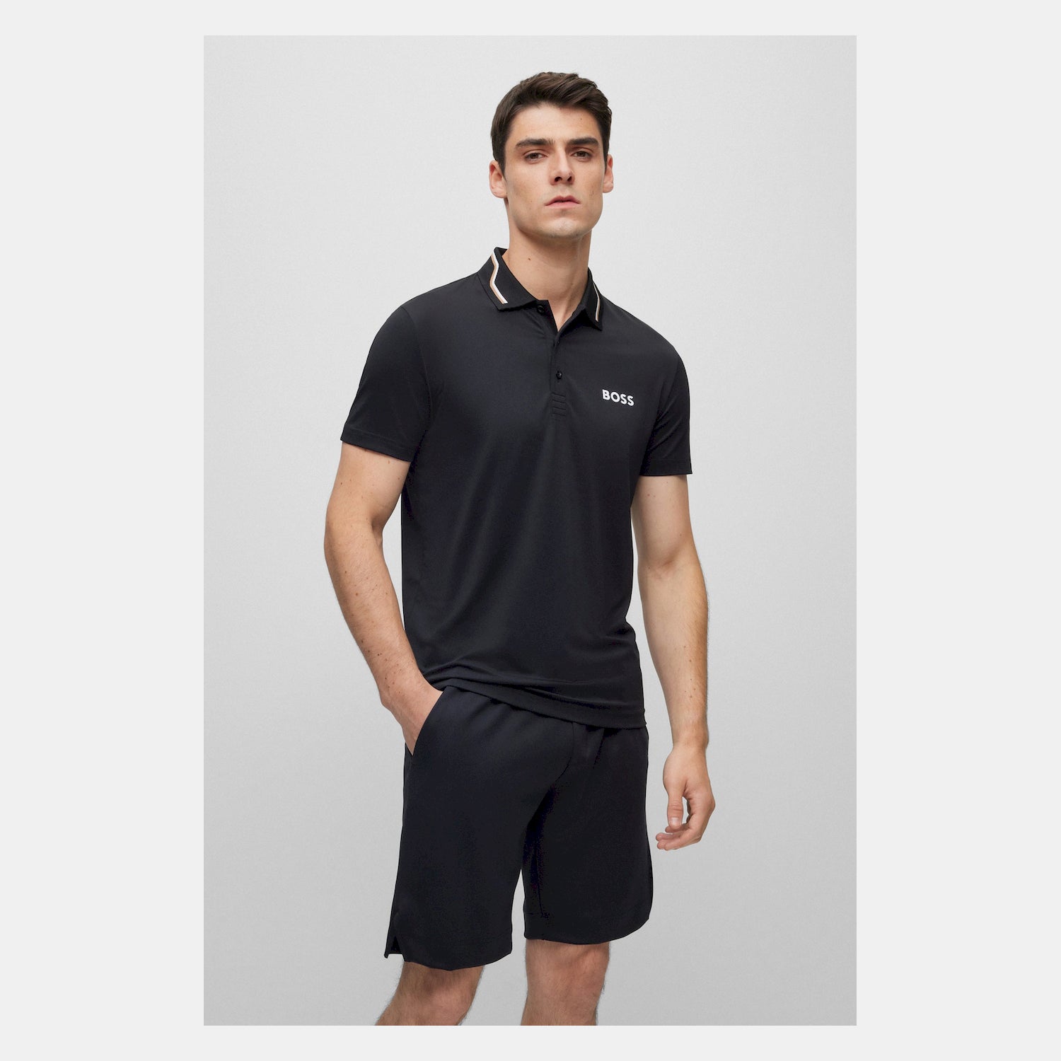 Boss Polo  Paddytech 5050 Black Preto_shot2