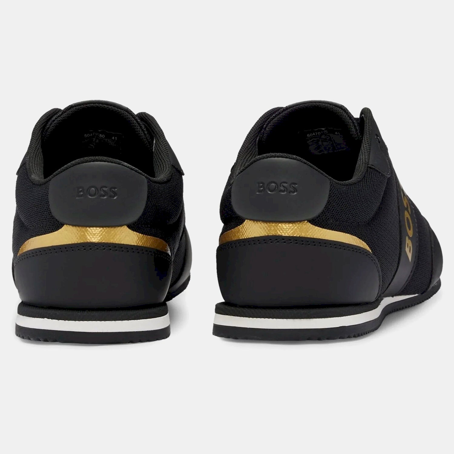 Boss Sapatilhas Sneakers Shoes Rusham Lowp Mx Blk Gold Preto Ouro_shot1