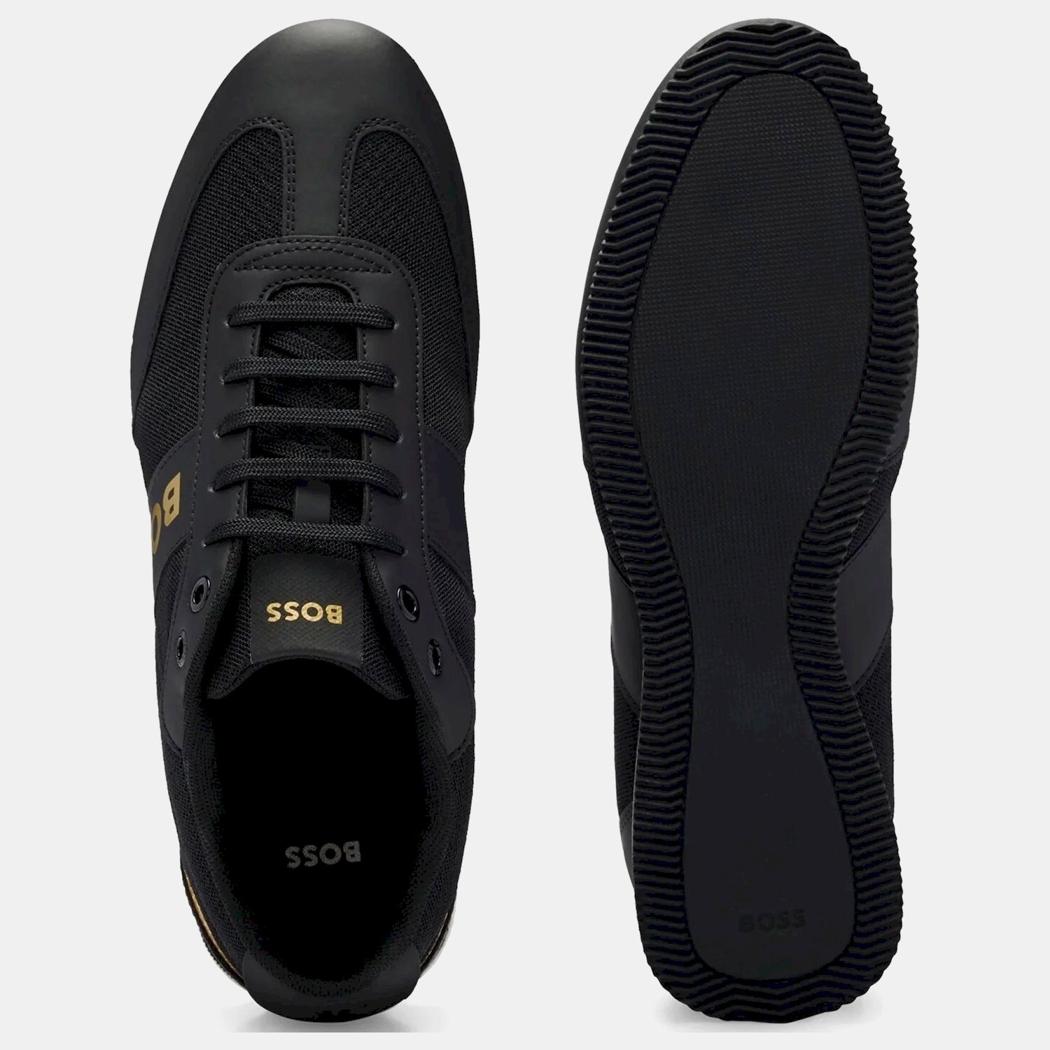 Boss Sapatilhas Sneakers Shoes Rusham Lowp Mx Blk Gold Preto Ouro_shot3