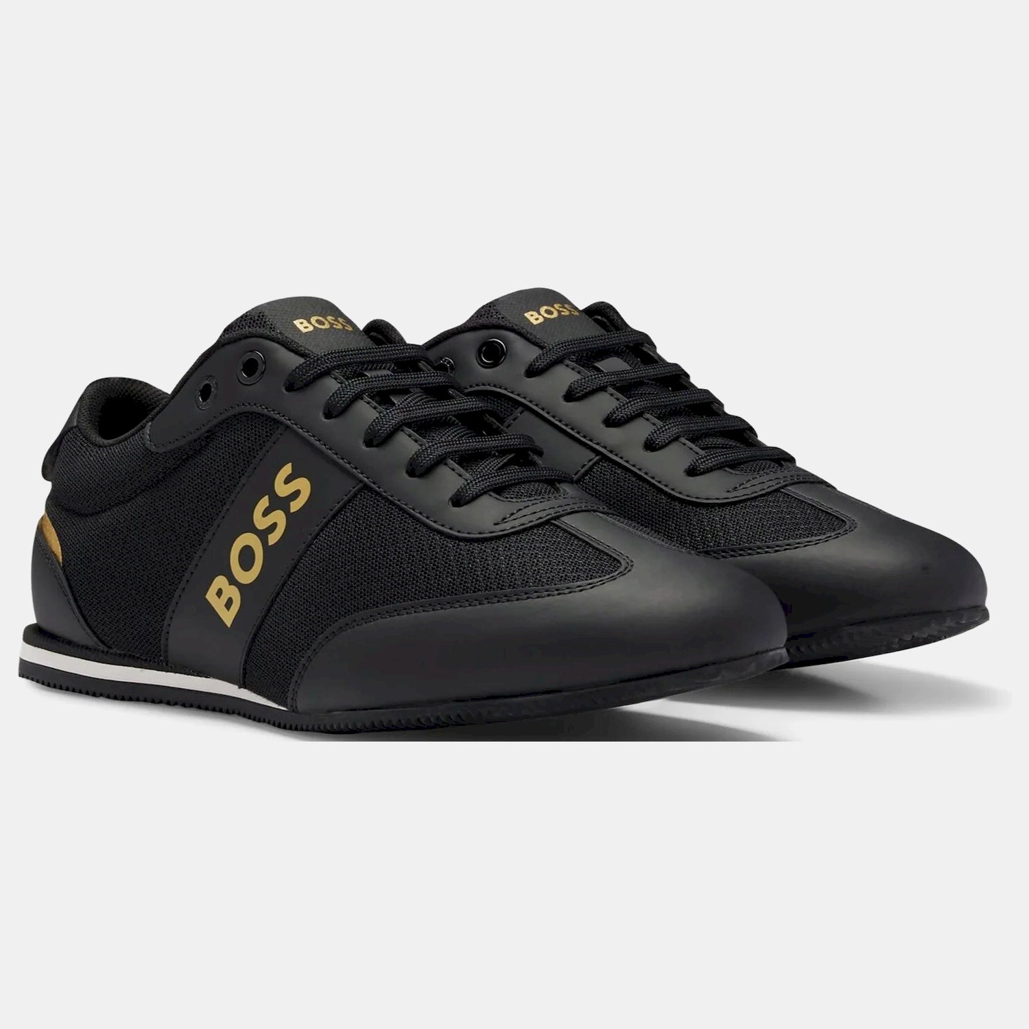 Boss Sapatilhas Sneakers Shoes Rusham Lowp Mx Blk Gold Preto Ouro_shot4