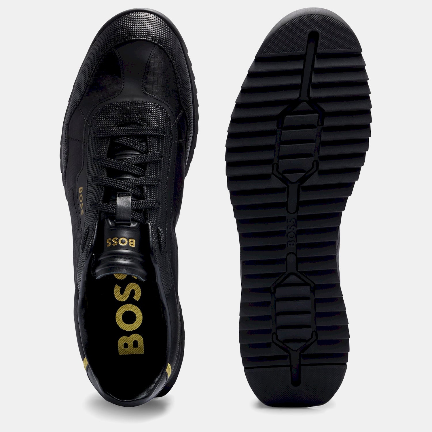 Boss Sapatilhas Sneakers Shoes Zayn Lowp Rspf Blk Gold Preto Ouro_shot4