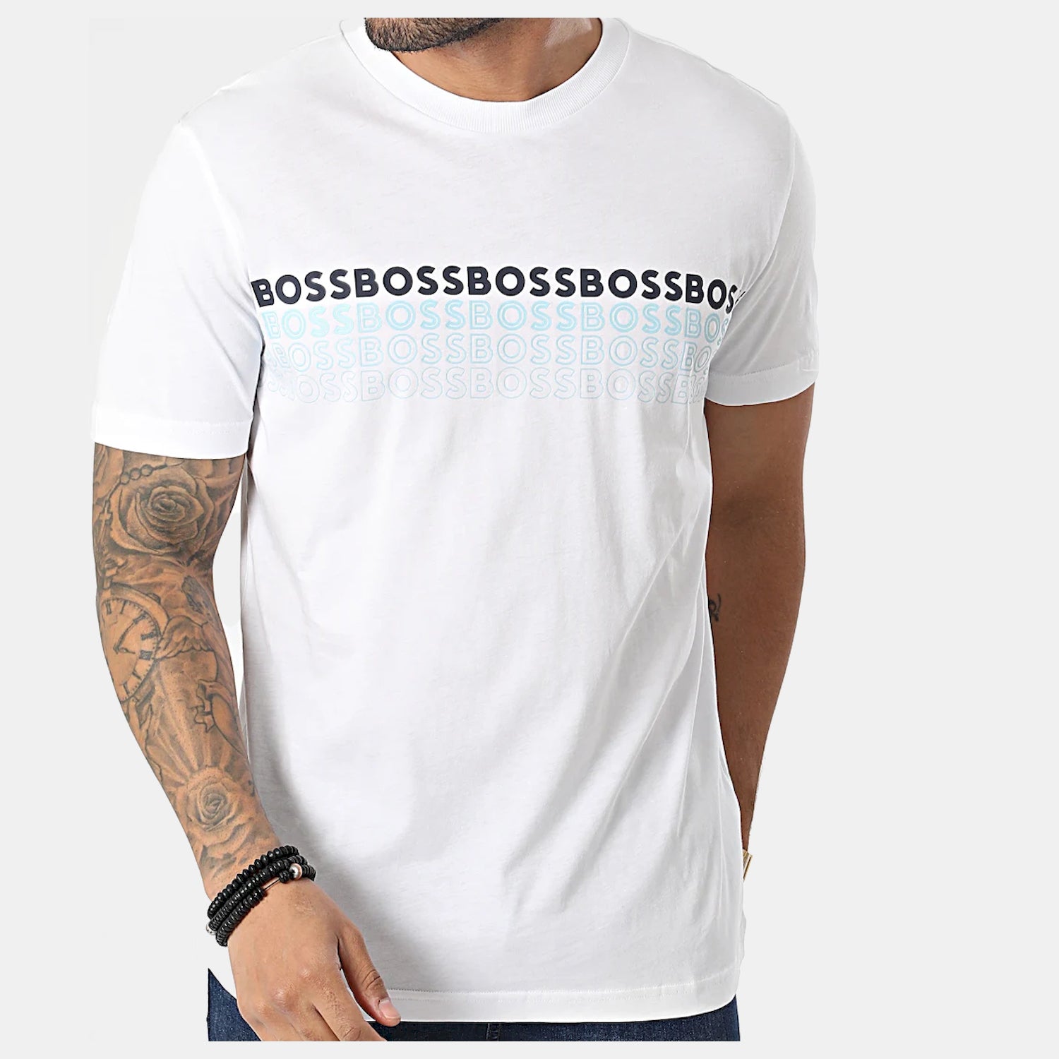 Boss T Shirt Tee2 50488785 White Branco_shot2