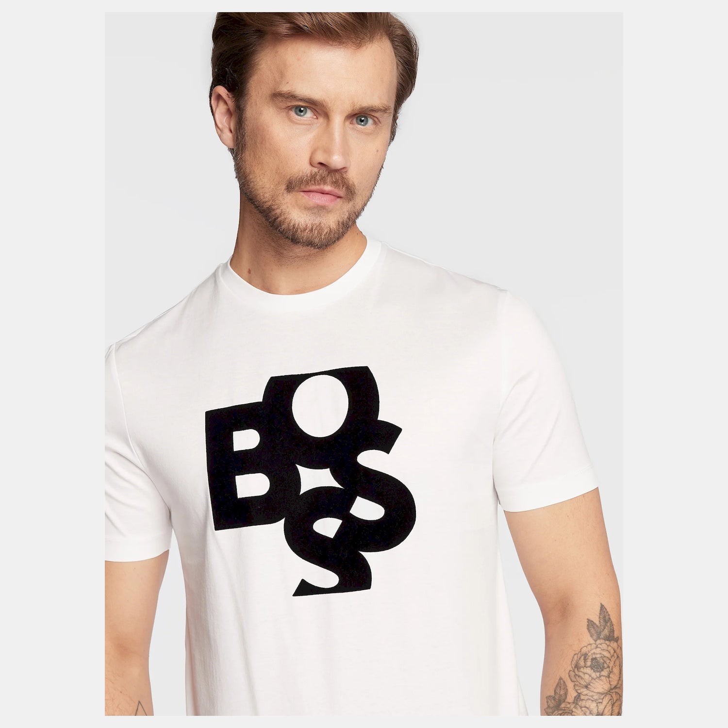 Boss T Shirt Tiburt309 Whi Black Branco Preto_shot4