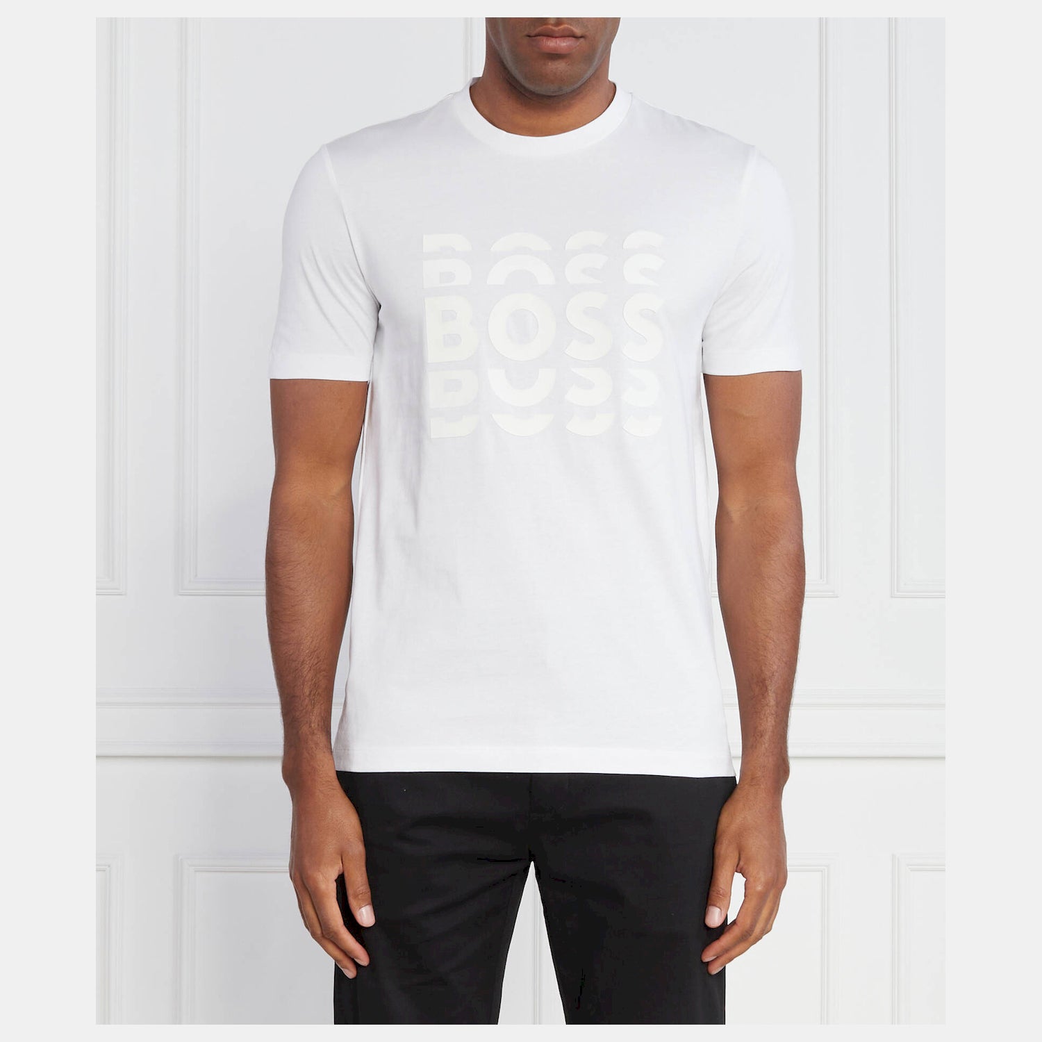Boss T Shirt Tiburt414 White Branco_shot1