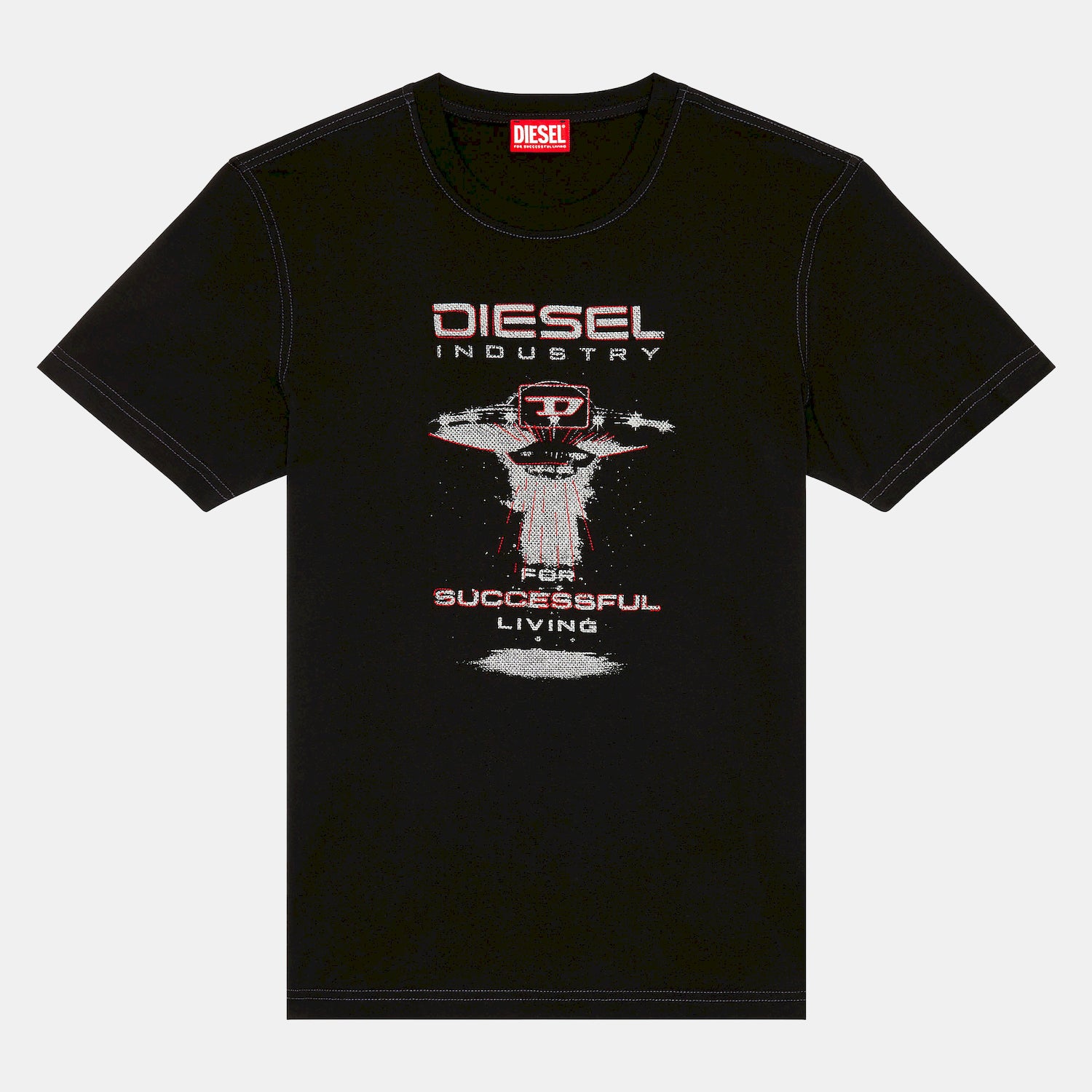Diesel T Shirt A12497 0grai Black Preto_shot2