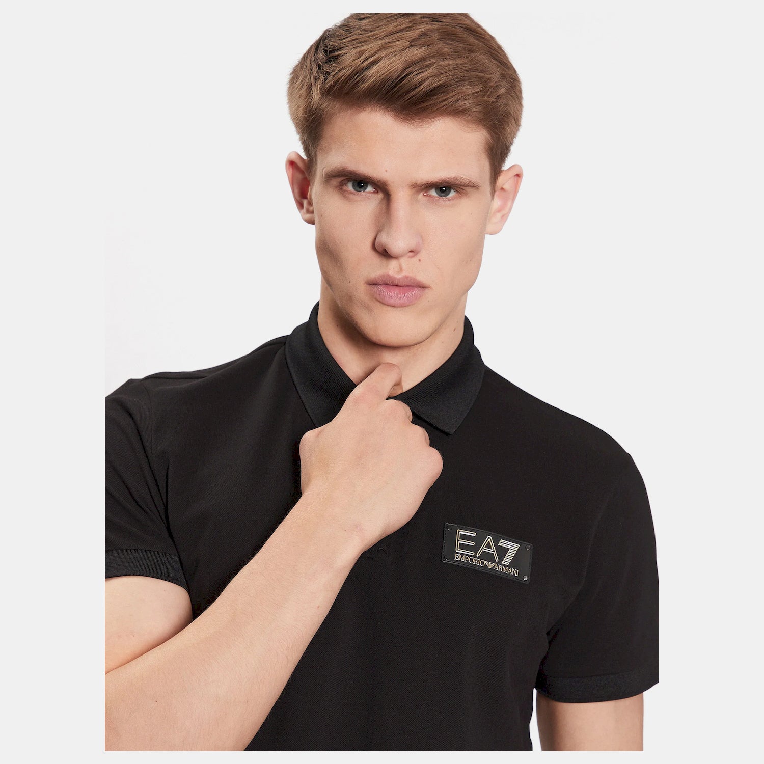 Emporio Armani Ea7 Polo 3rpf01 Pj5az Blk Gold Preto Ouro_shot2