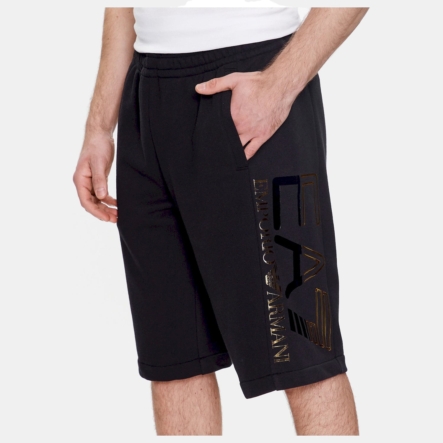 Emporio Armani Ea7 Short Training 3rps57 Pjlsz Blk Gold Preto Ouro_shot4
